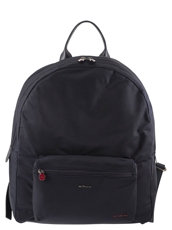 Kiton Technical Fabric Backpack With Logo