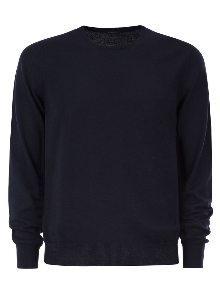Kiton Long-Sleeved Wool Crew Neck Jumper