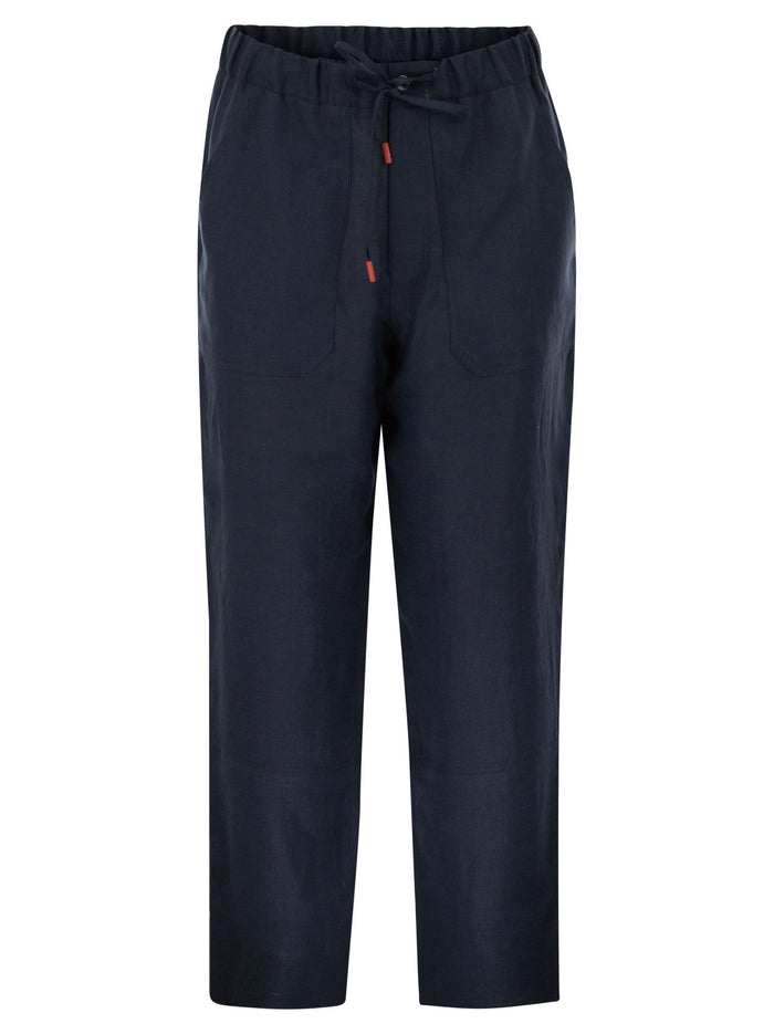 Kiton Tailored Linen Drawstring Trousers
