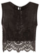 Maurizio Mykonos Linen Top With Tonal Embroidery And Lace Hem