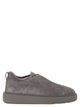Santoni Slip-On Suede Sneakers With Fur