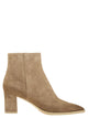 Santoni Mid-Heel Suede Ankle Boots