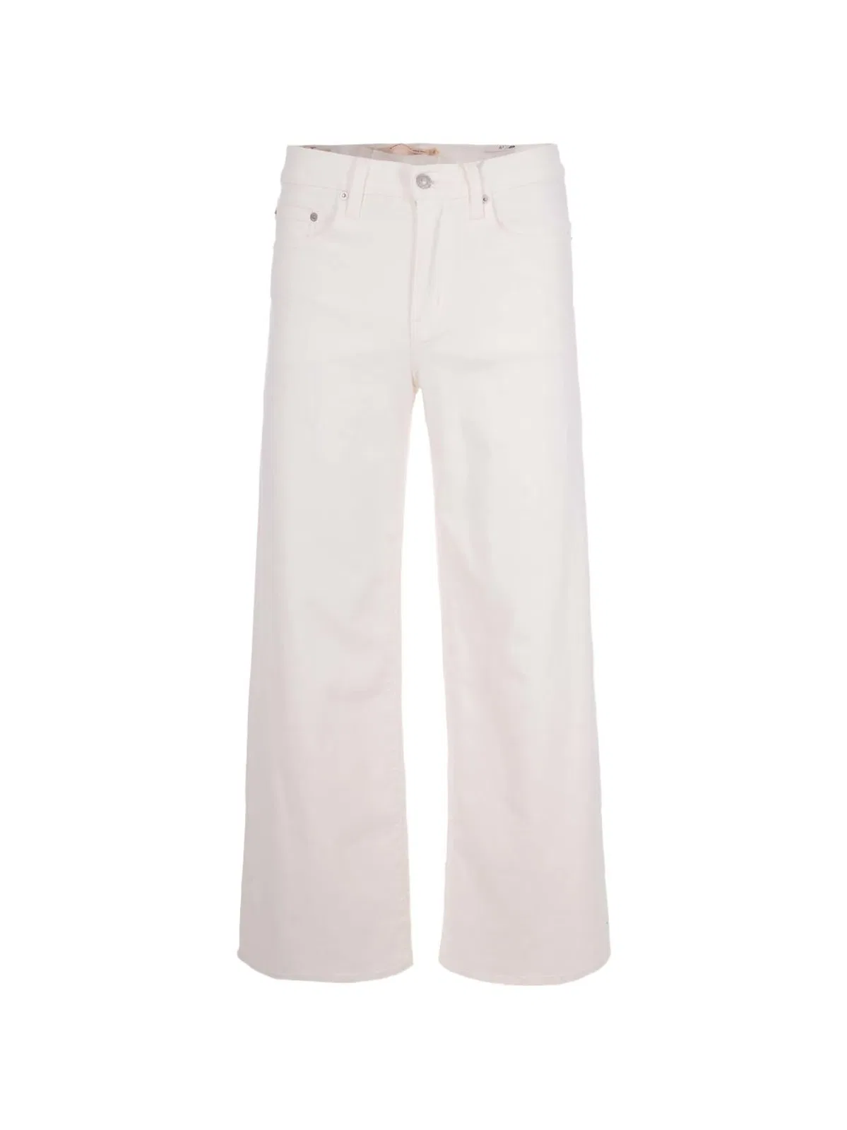 White Cotton Elastane Jeans