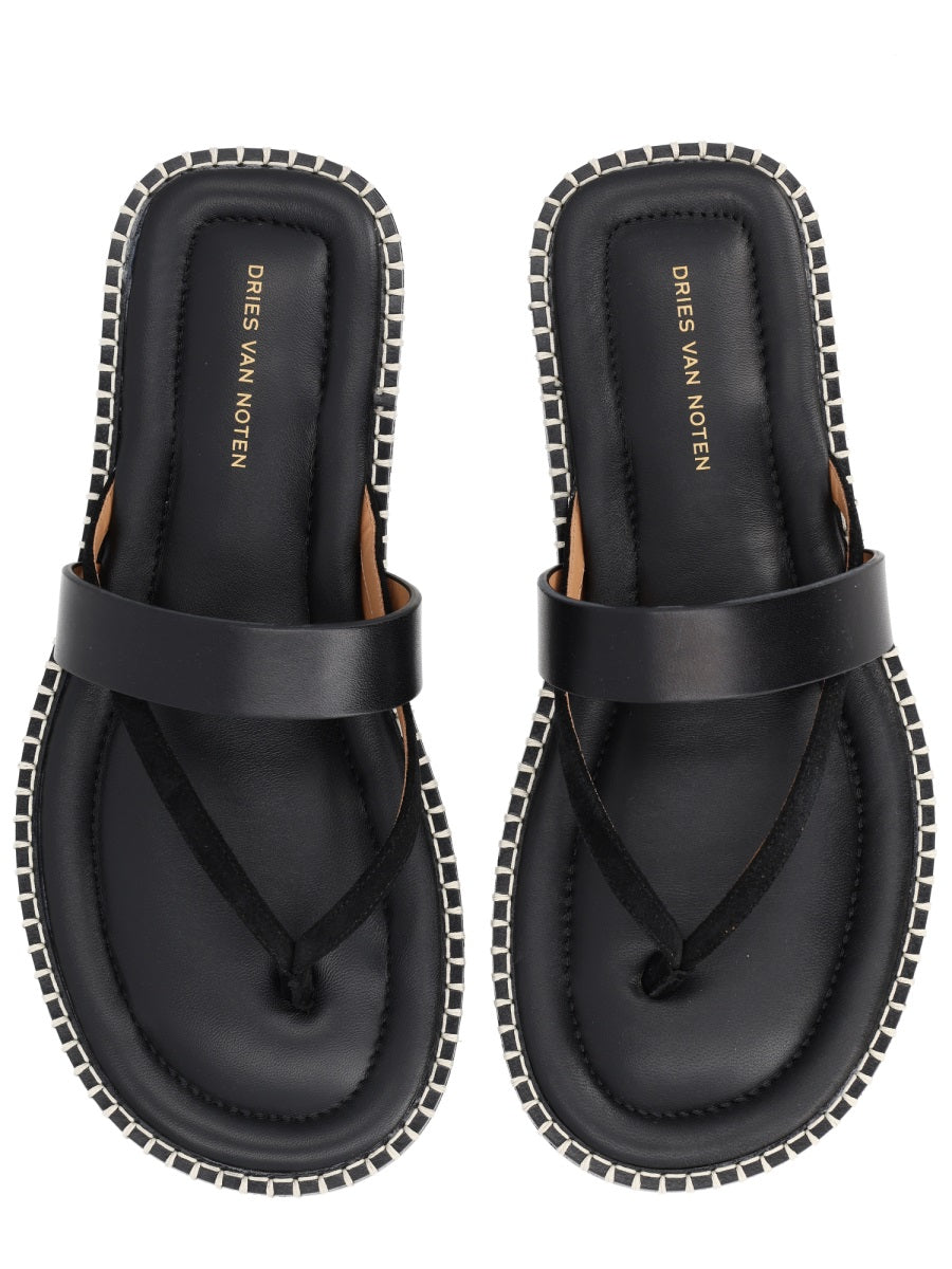 Black Leather Flats