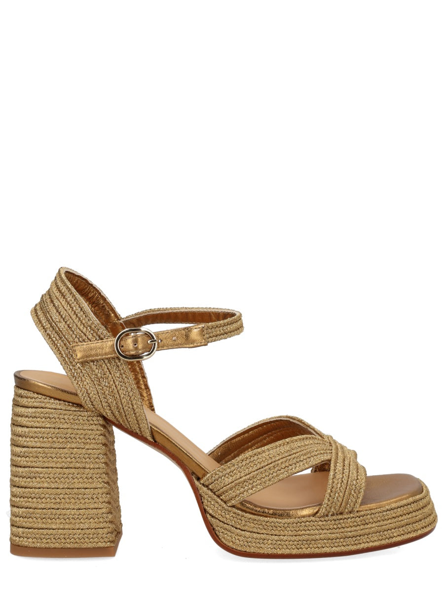 Castañer Gold Metallized Sandals