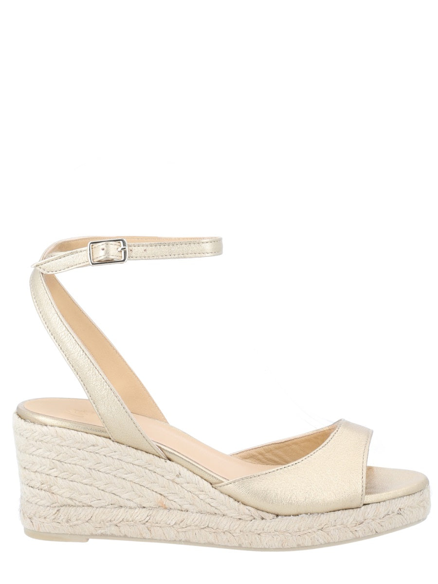 Castañer Gold Ovine Leather Sandals