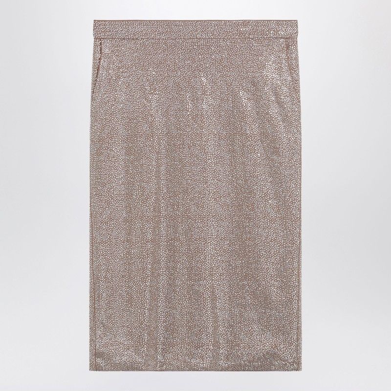 Midi Skirt With Silver Rhinestones