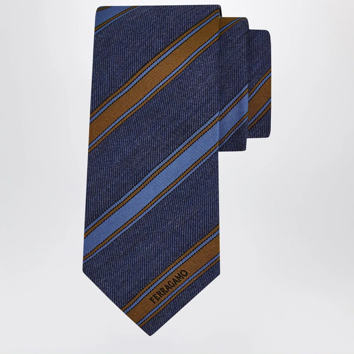 Medium Blue Regimental Jacquard Tie
