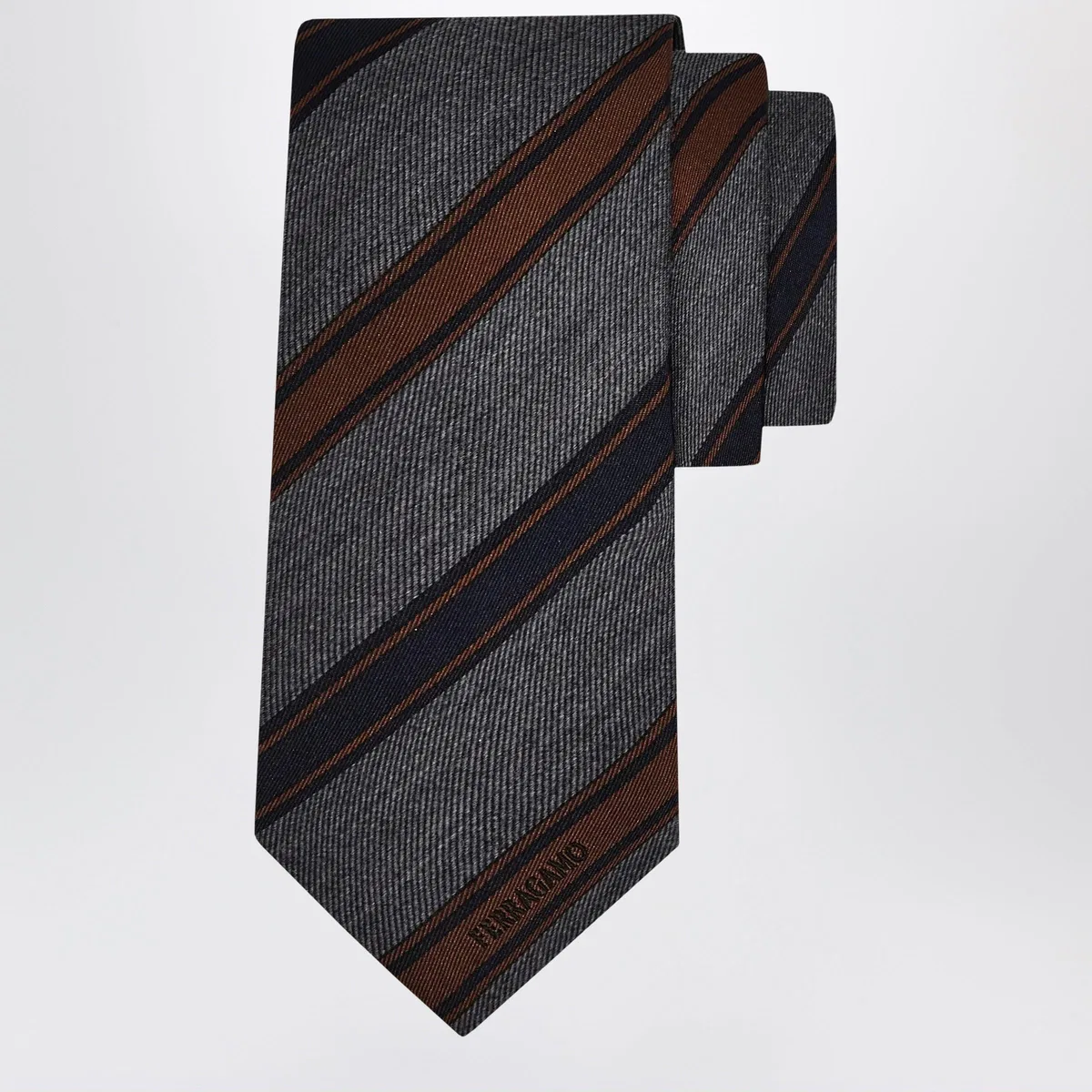 Grey/Bordeaux Regimental Jacquard Tie