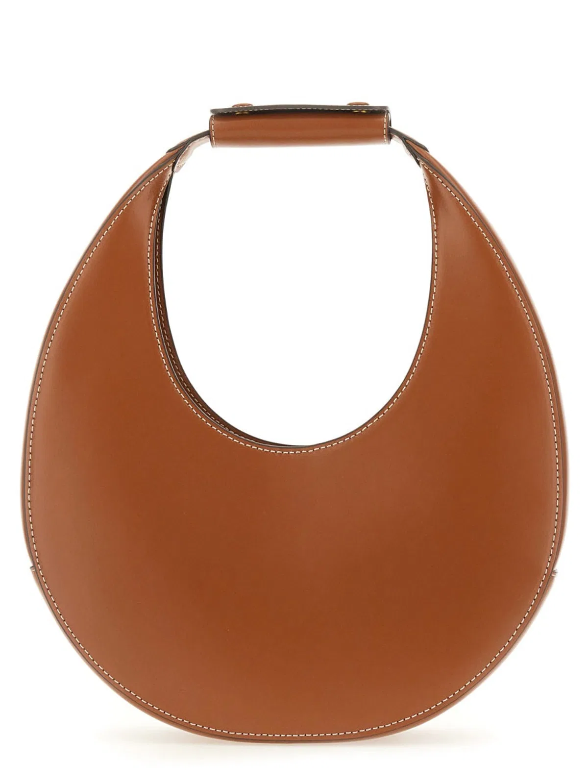 Staud Neutrals Moon Crescent-shaped Leather Shoulder Bag In Brown