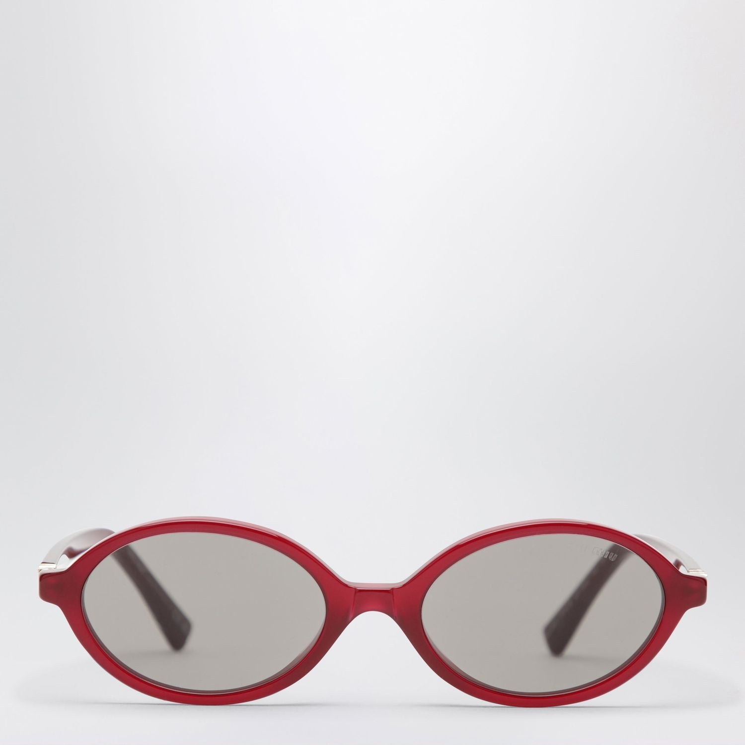 Miu Regard Oval Sunglasses In Burgundy