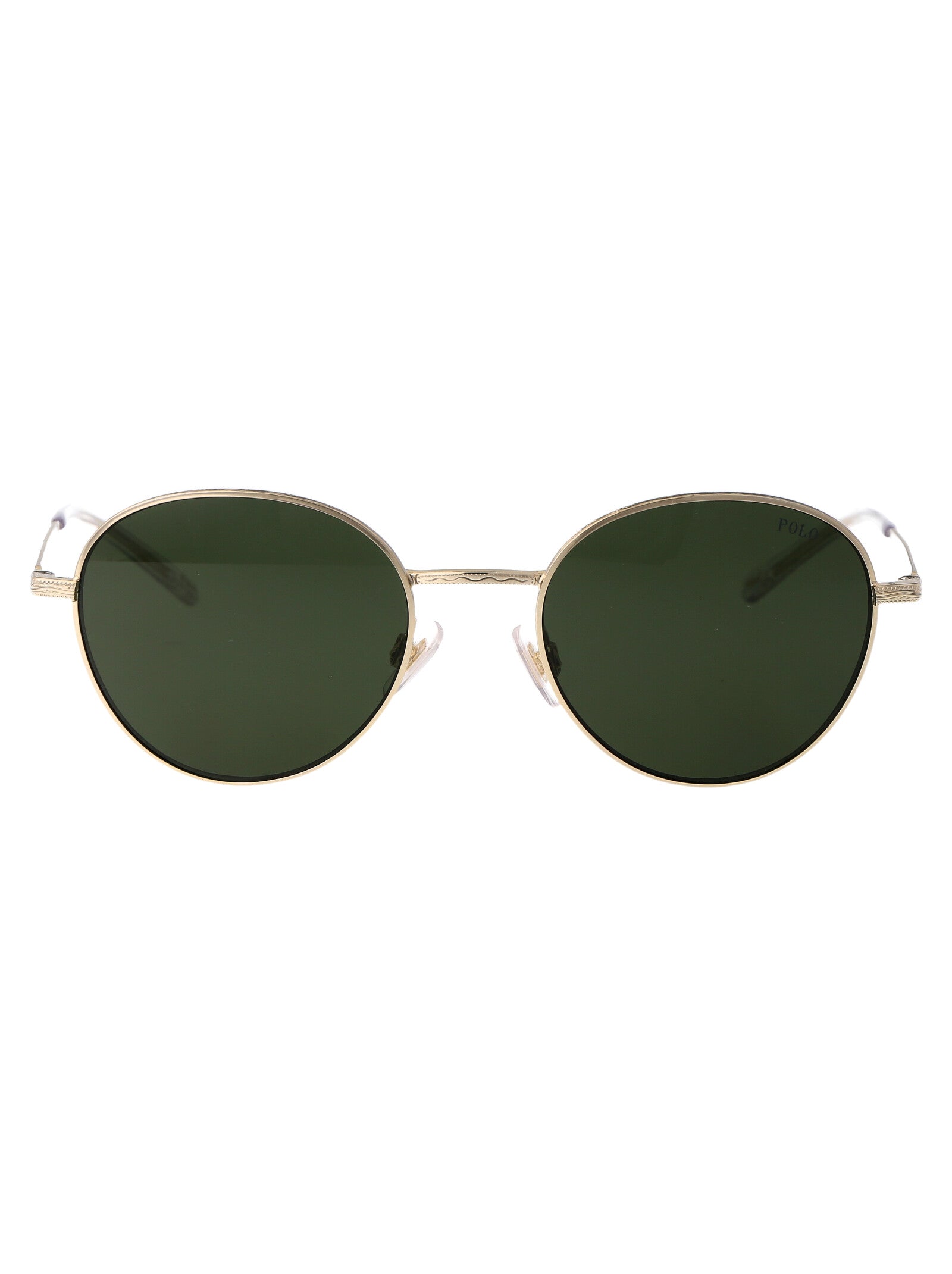 Shiny Pale Gold Metal Sunglasses