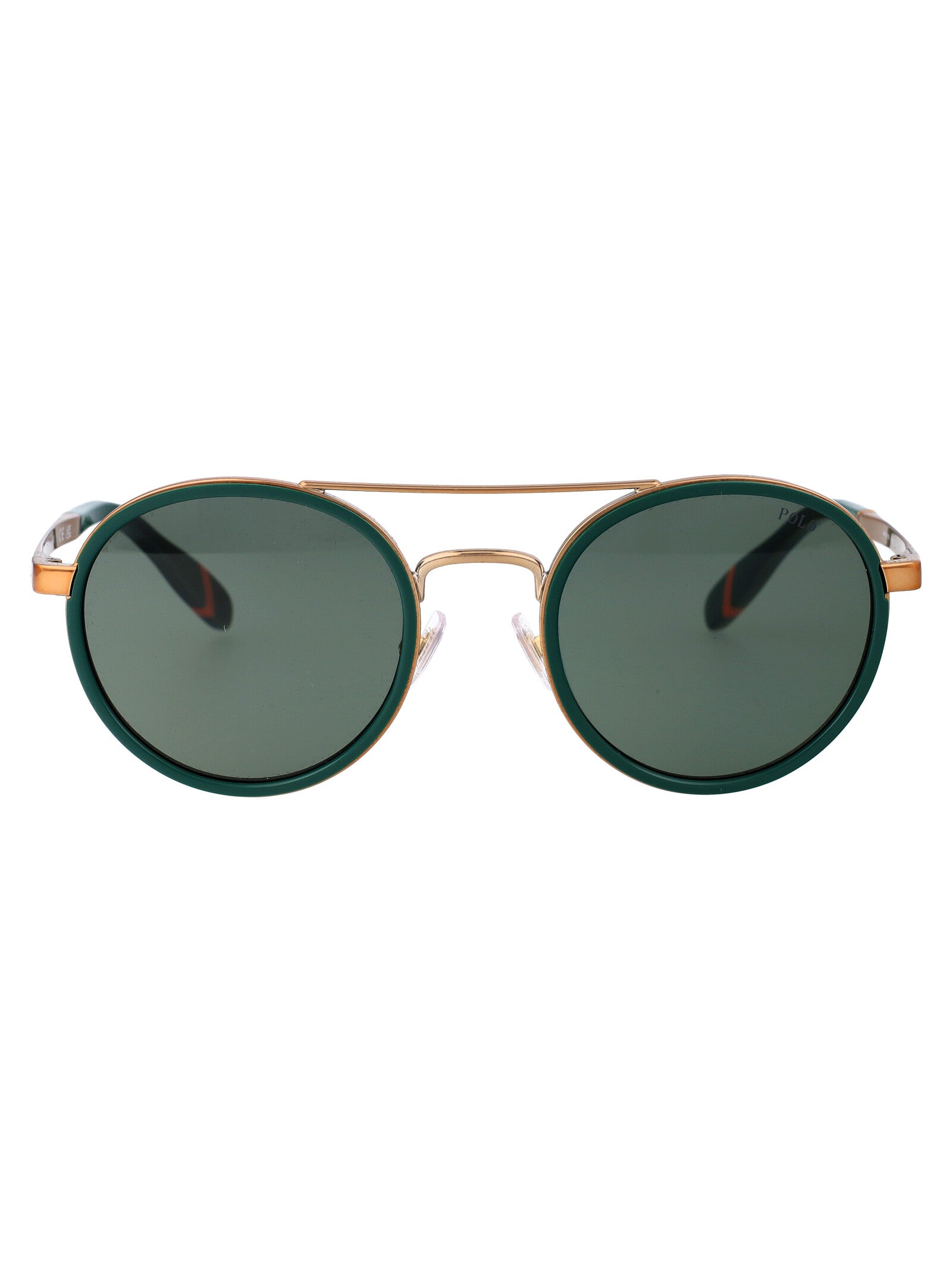 Green/Antique Gold Metal Sunglasses
