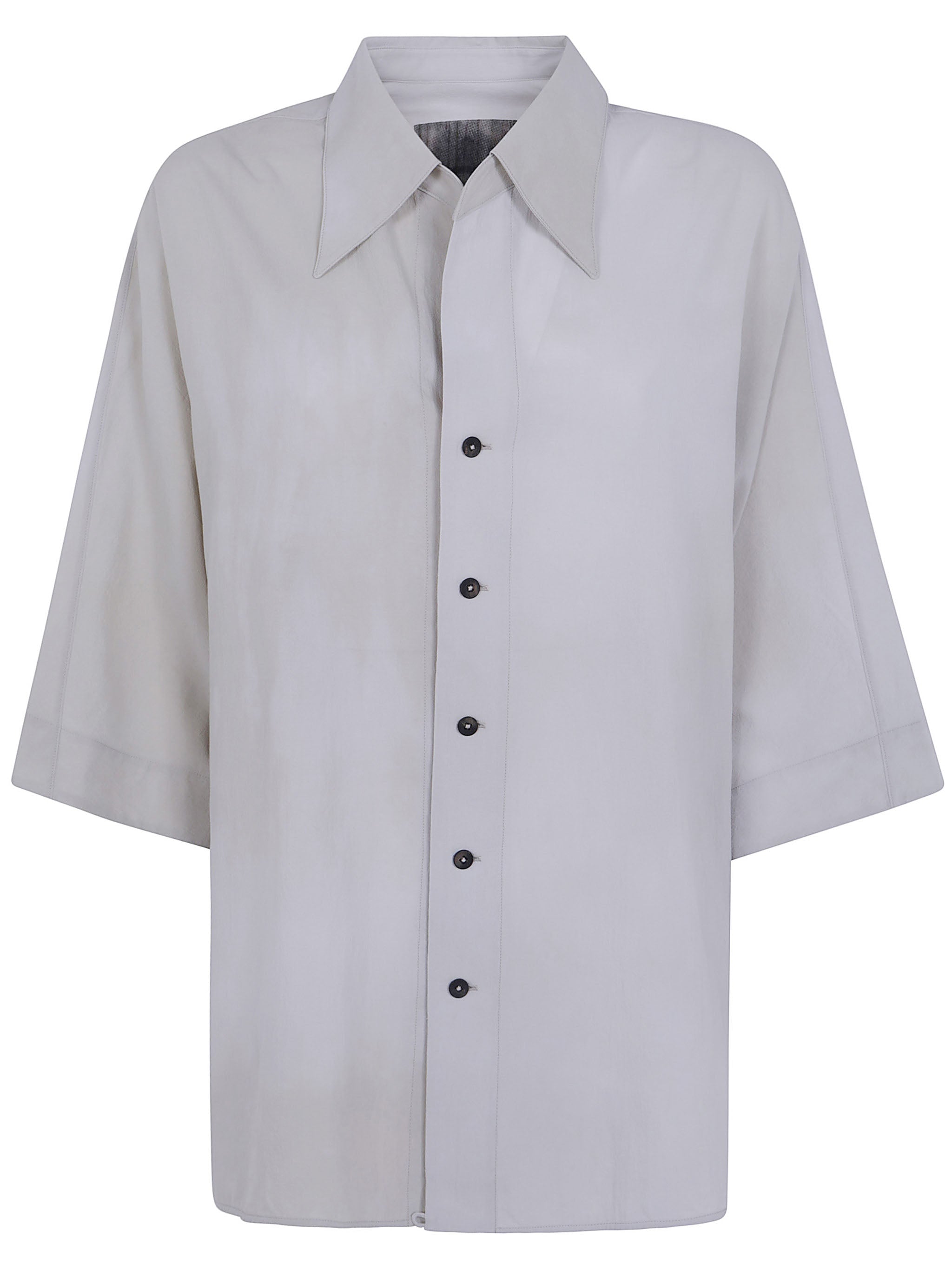 Short Sleeves Back Gathered Shirt