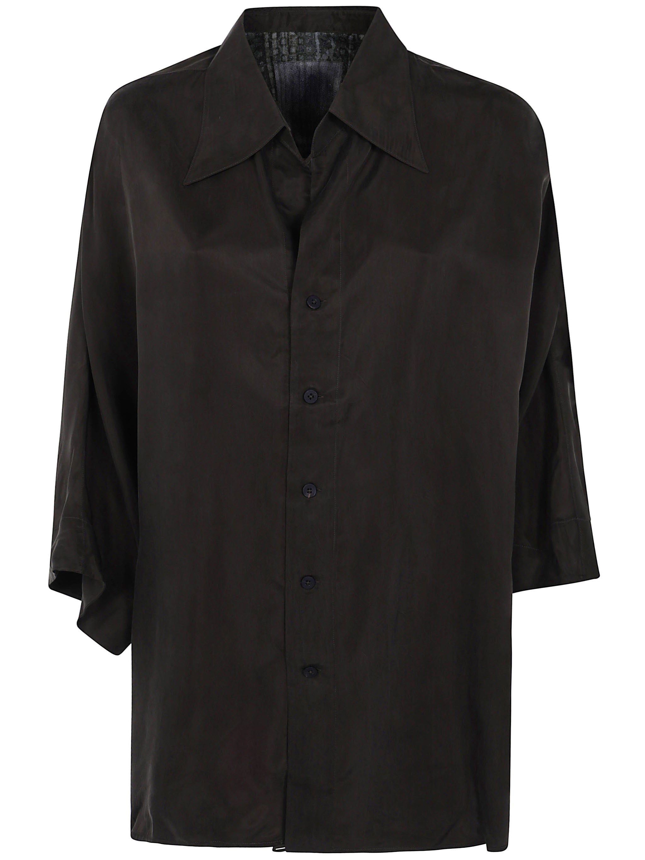 Short Sleeves Back Gathered Shirt
