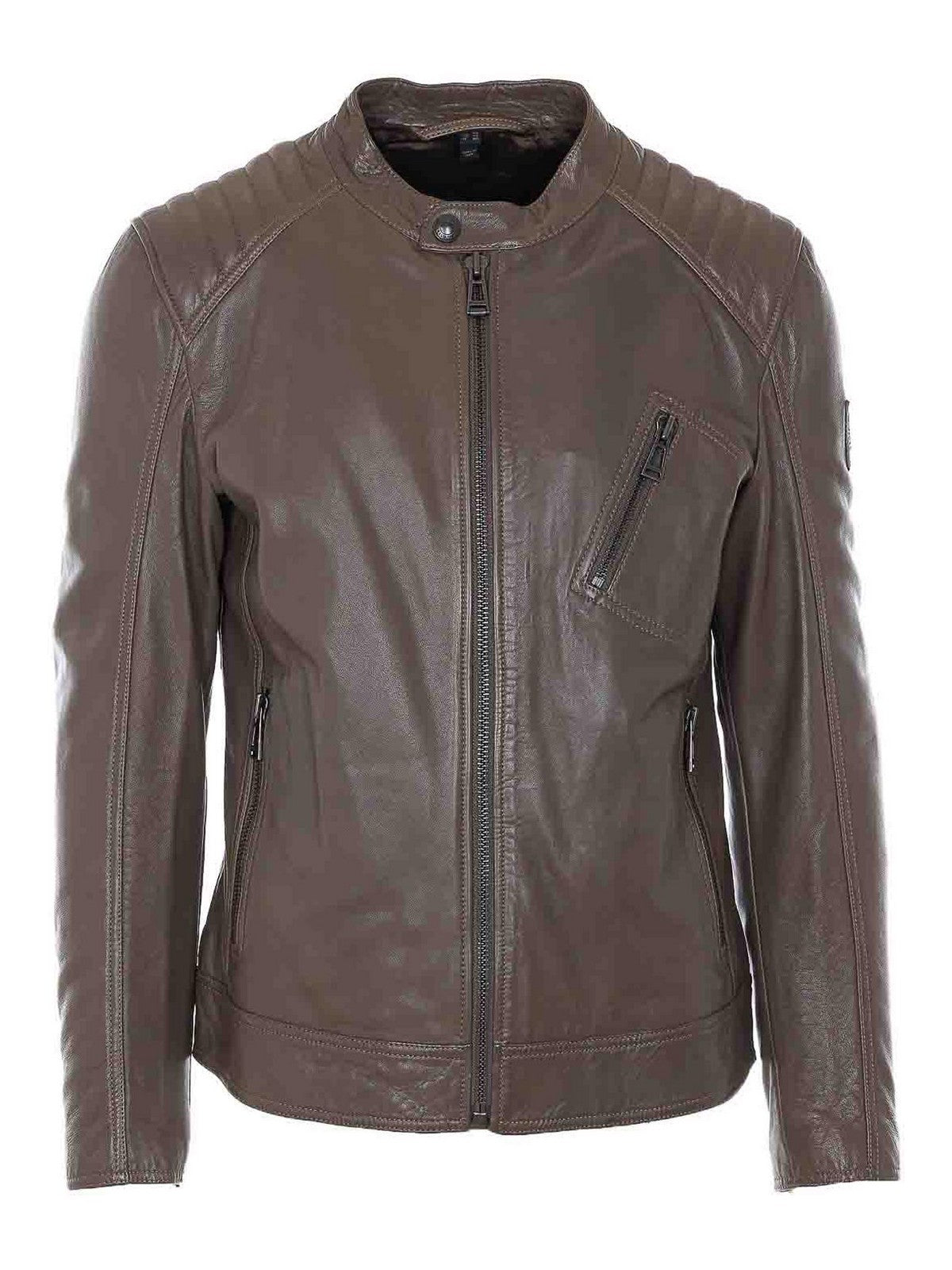Fatigue Green Racer Leather Jacket