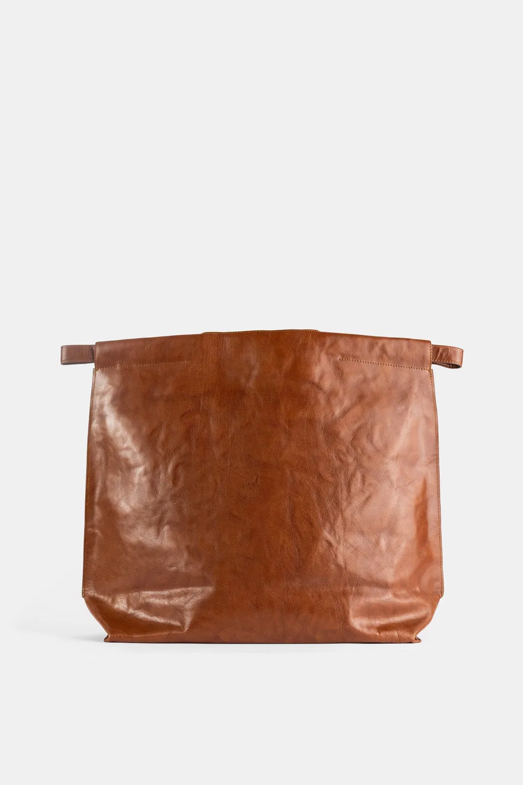 Sac Shopper Large En Cuir Cognac