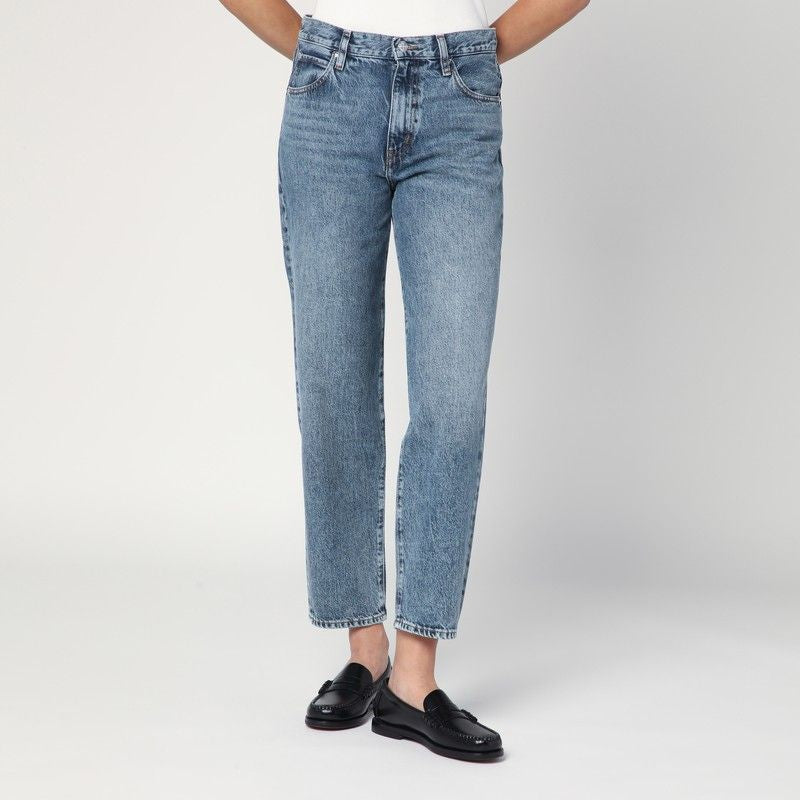 Light Blue Washed-Effect Jeans