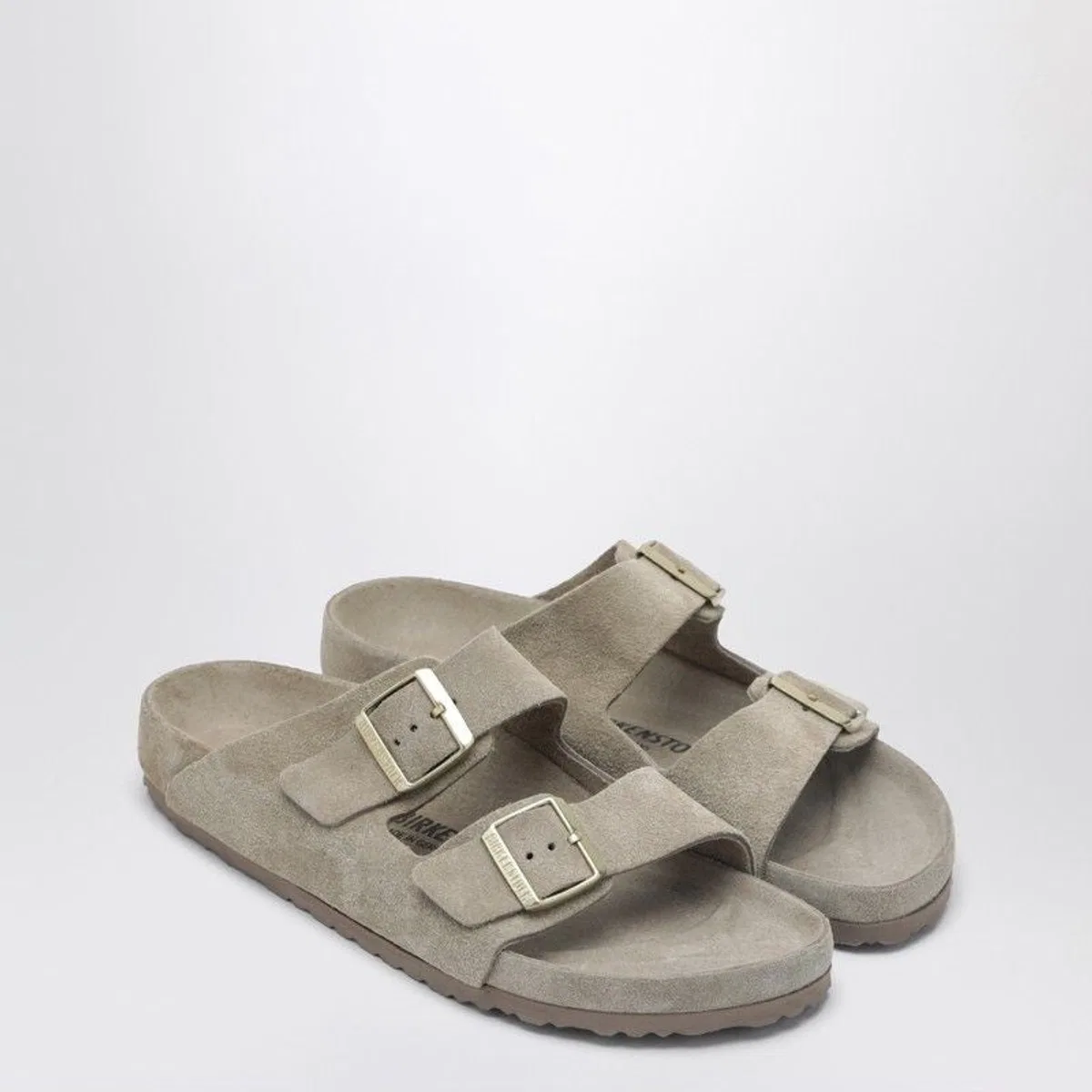 Arizona Slide In Taupe Suede Leather