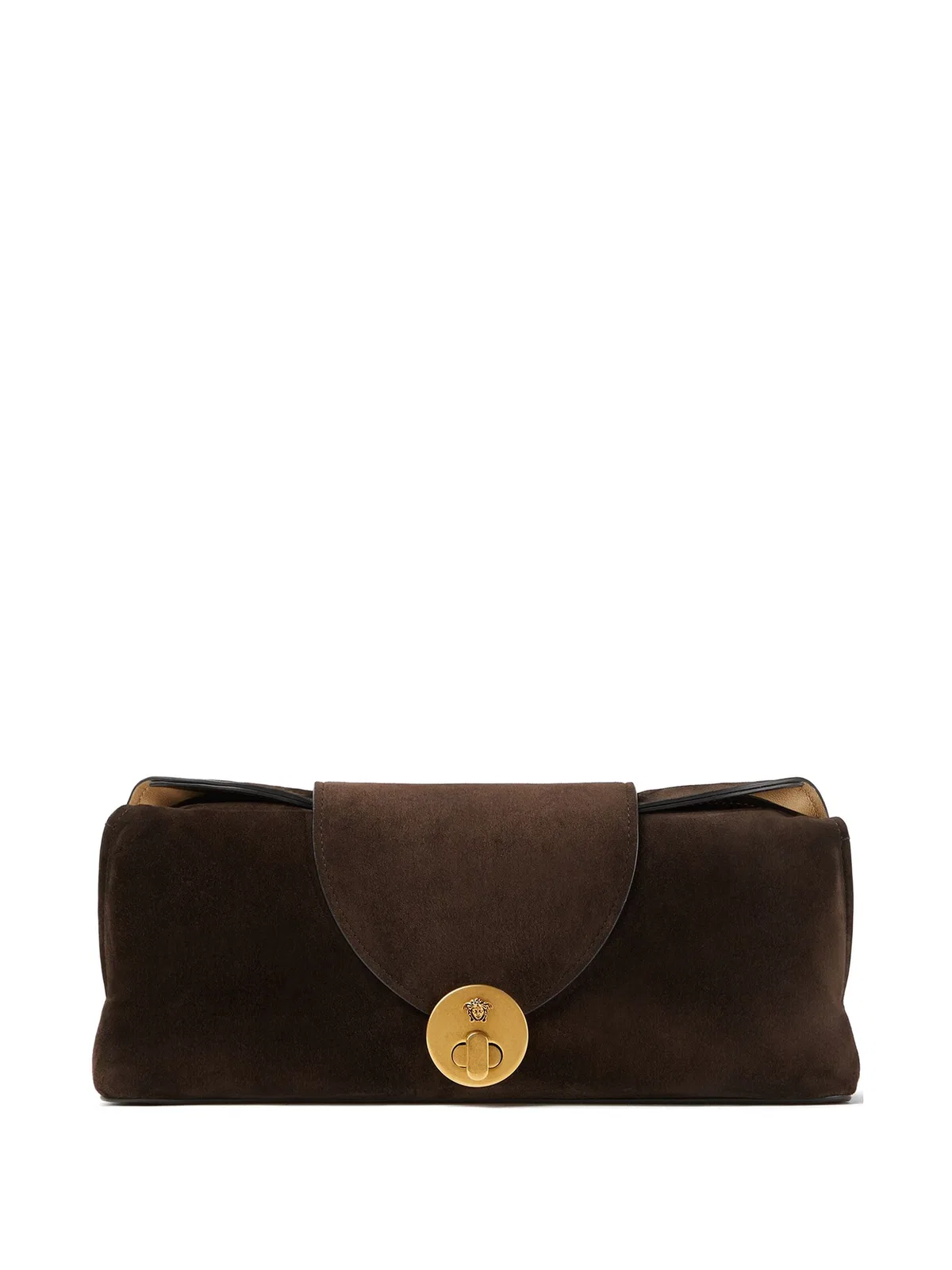 Versace Clutch With Chain In Brown