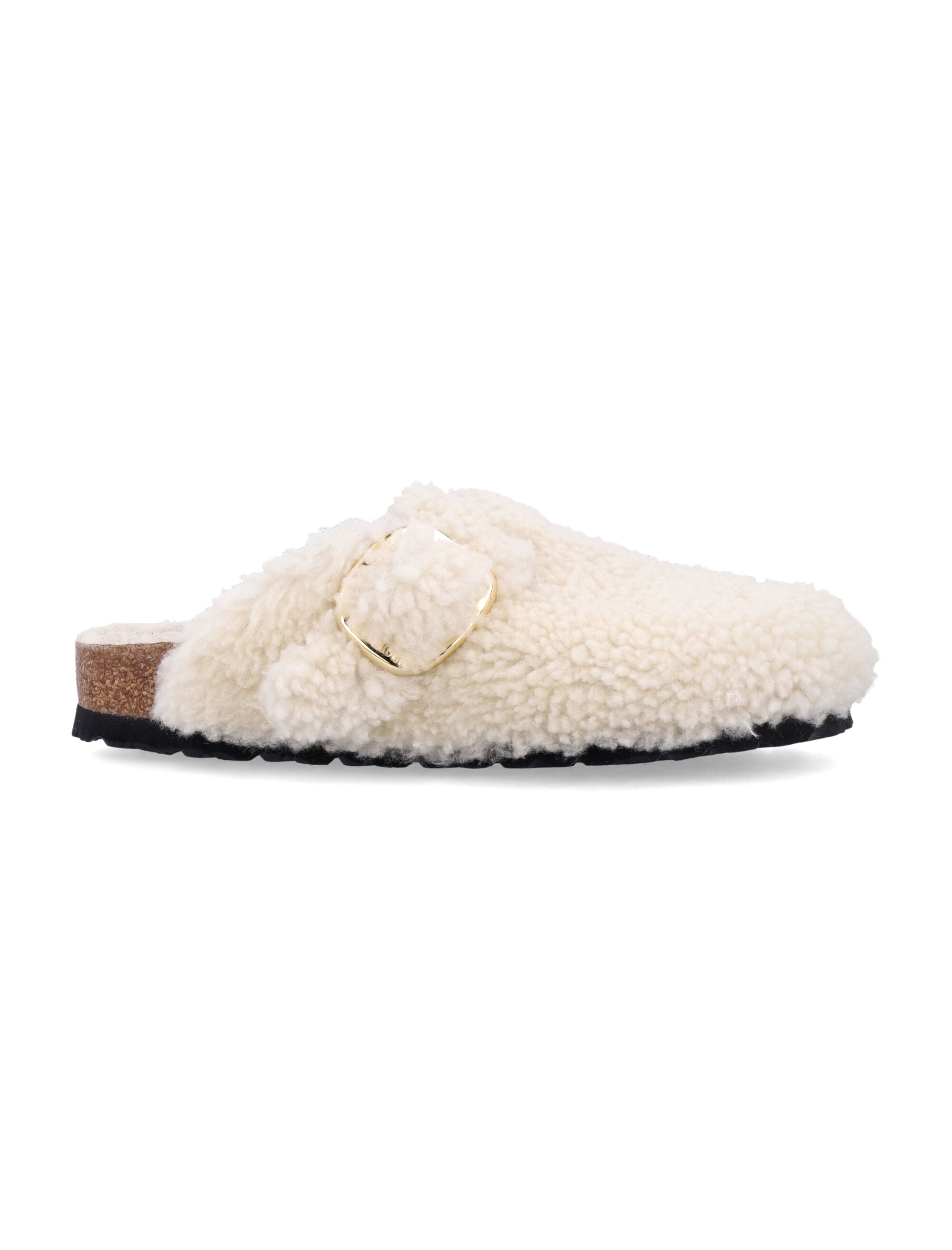 Shearling Boston Big Buckle Mule
