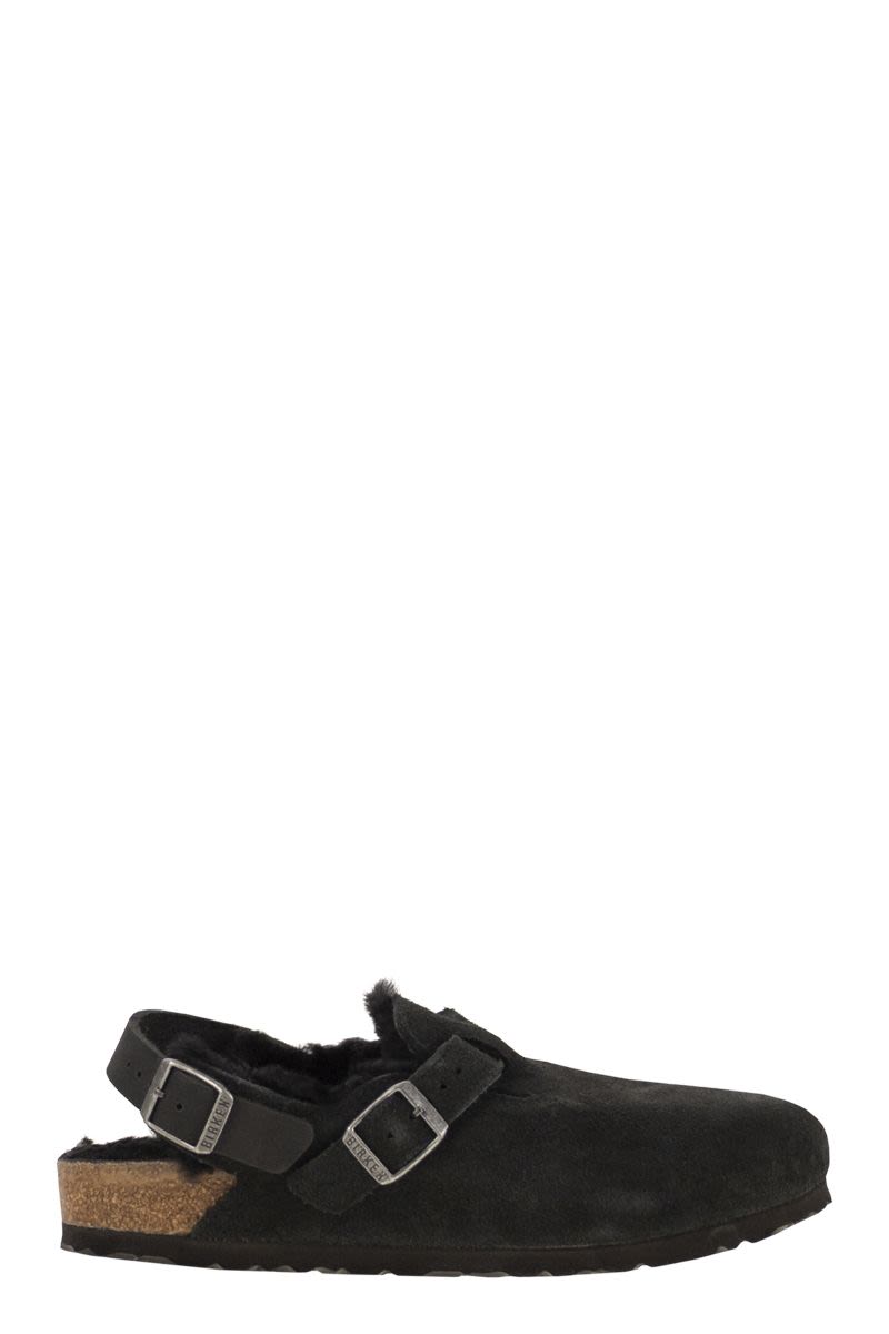 Tokio Shearling - Suede And Lambskin Slippers