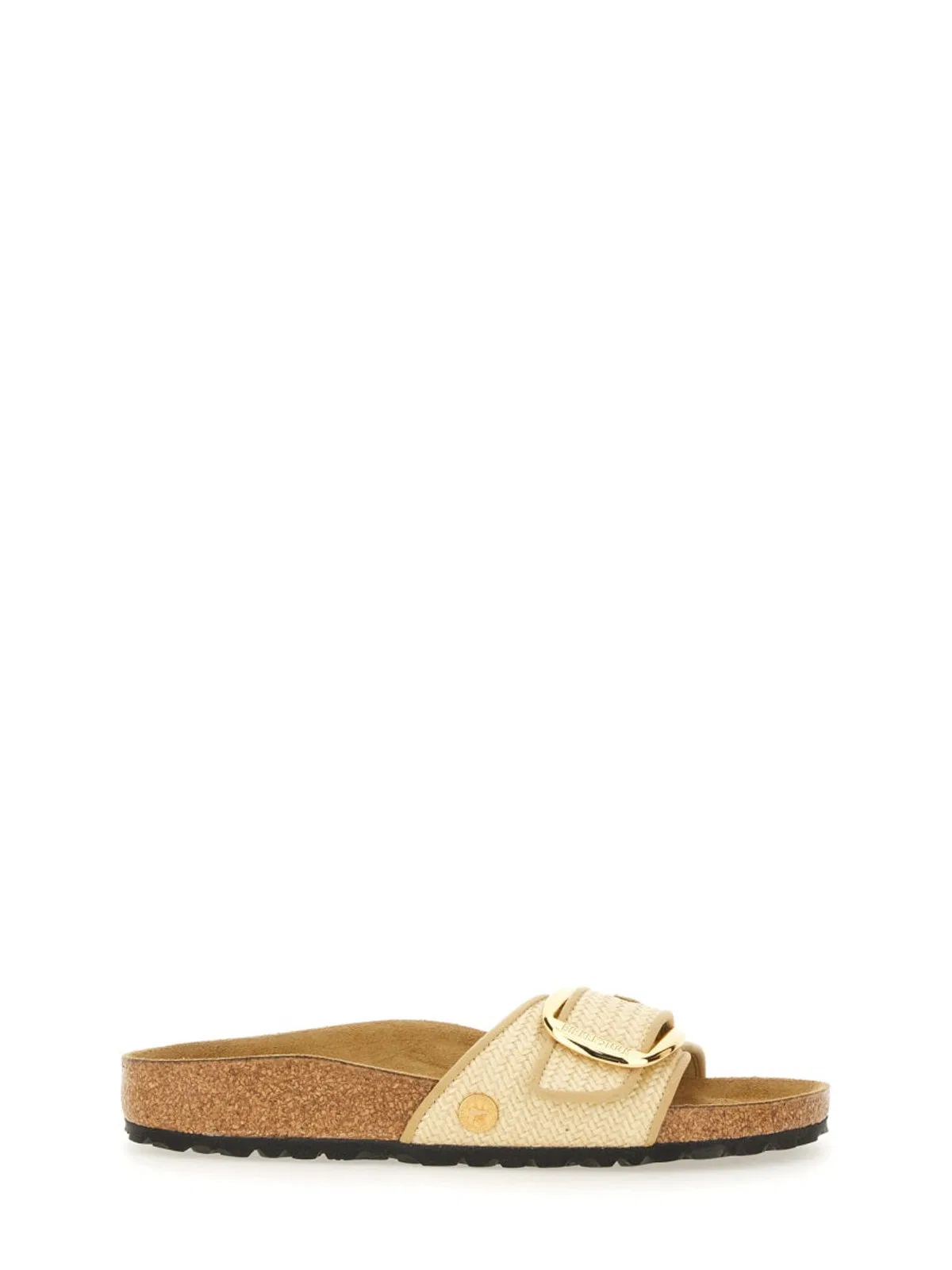 Madrid Big Buckle Natural – Woven Textile Slide Sandal