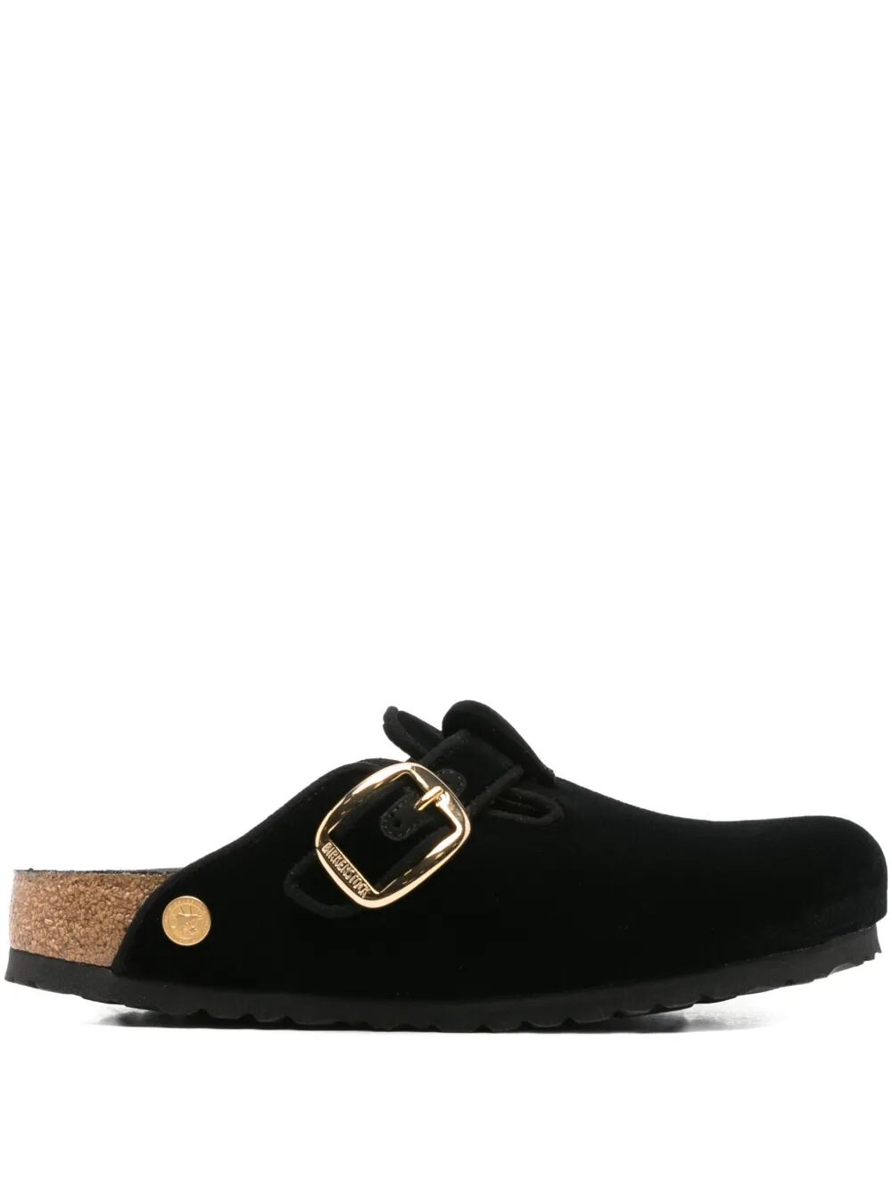 Boston Big Buckle Velvet Mule