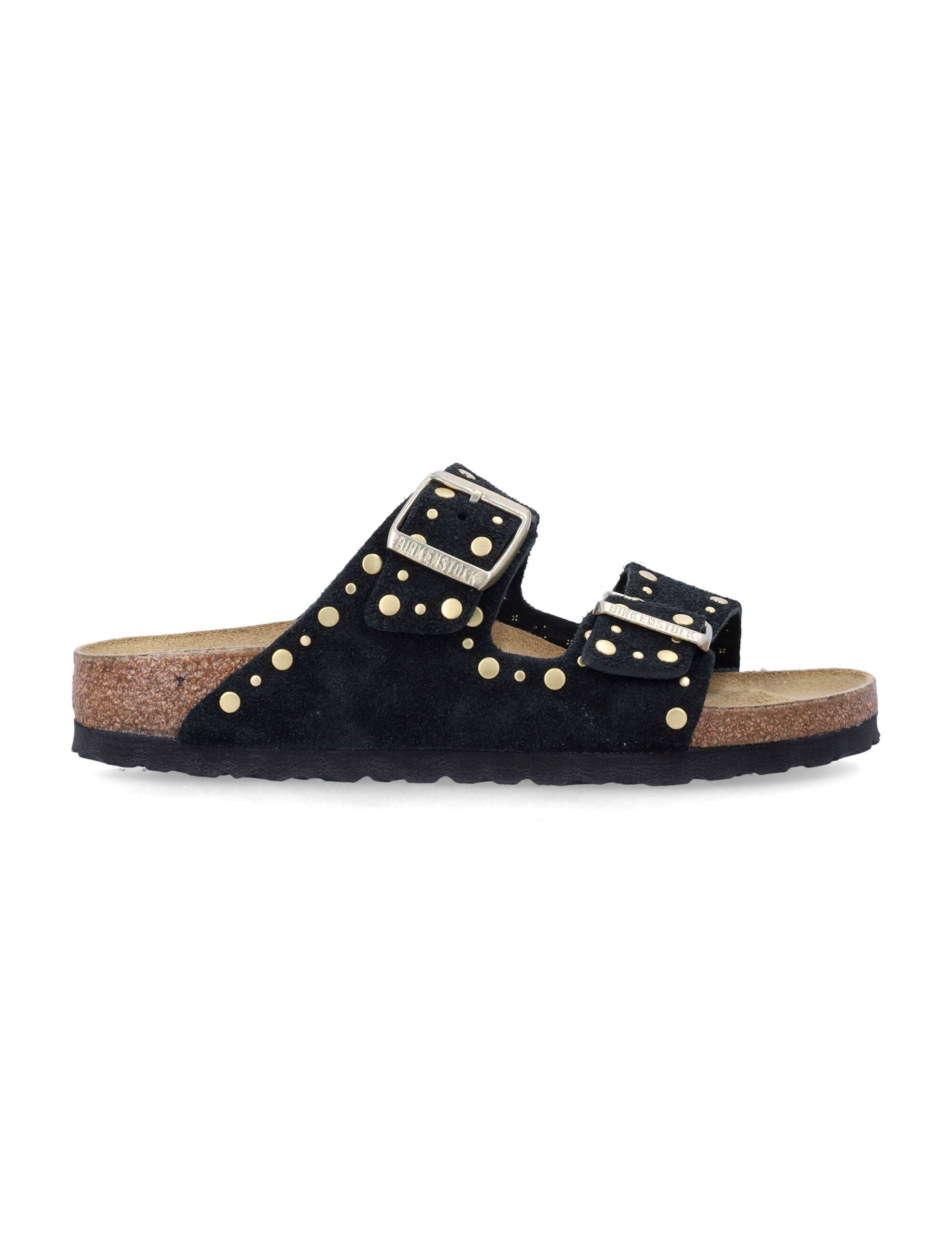 Arizona Rivet Black Leather Sandals