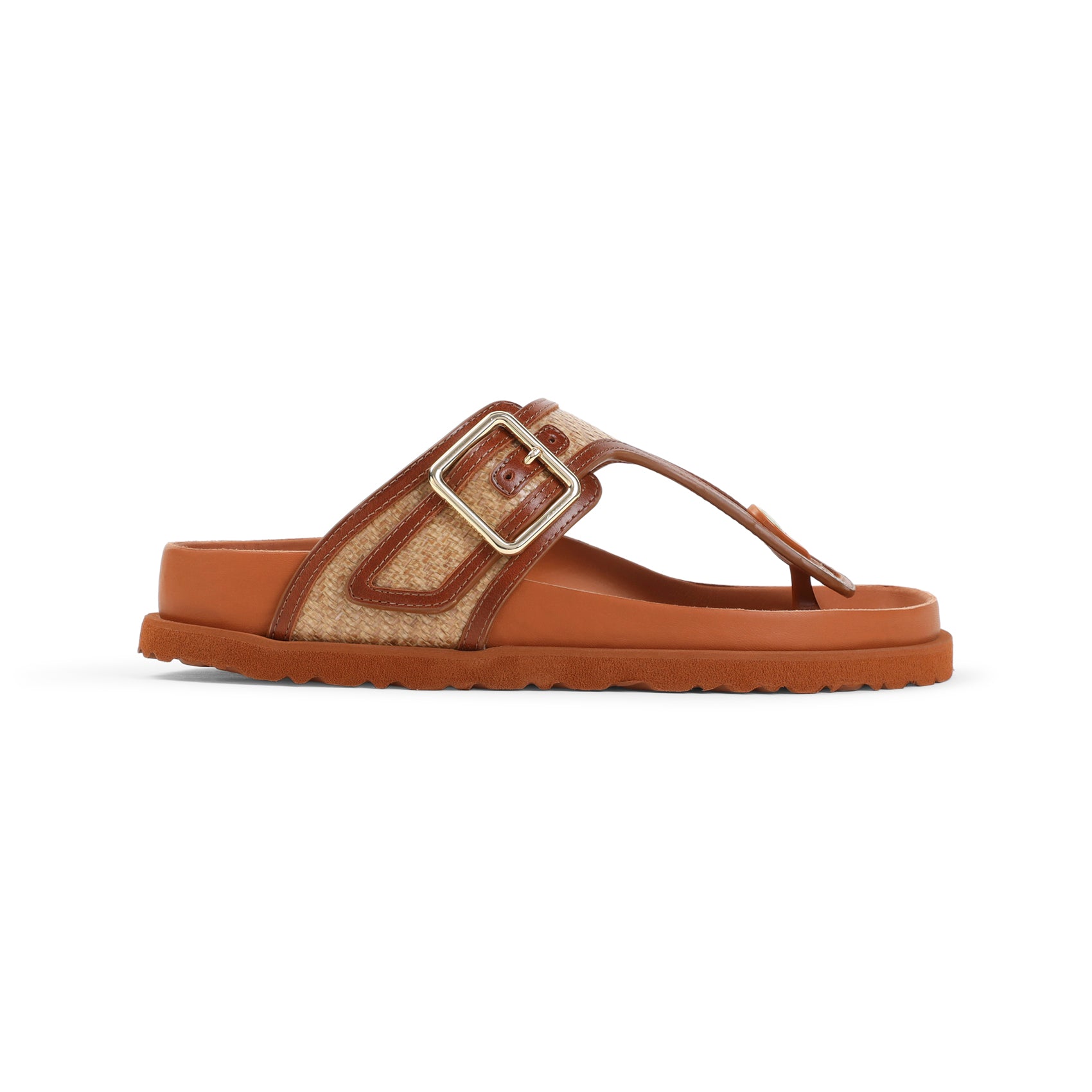 Ginger Brown Gizeh Frames Raffia Saldals