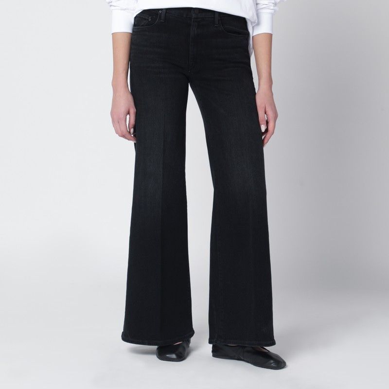 Black Flared Spiked Hair Jeans