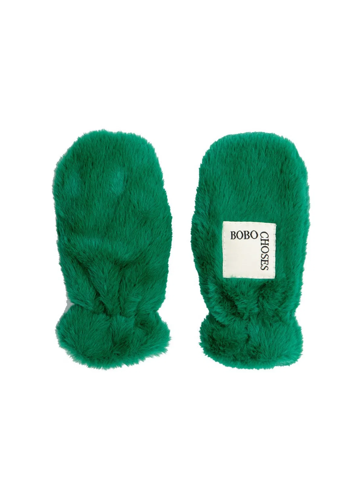Bobo Choses B.c Furry Mittens In Green