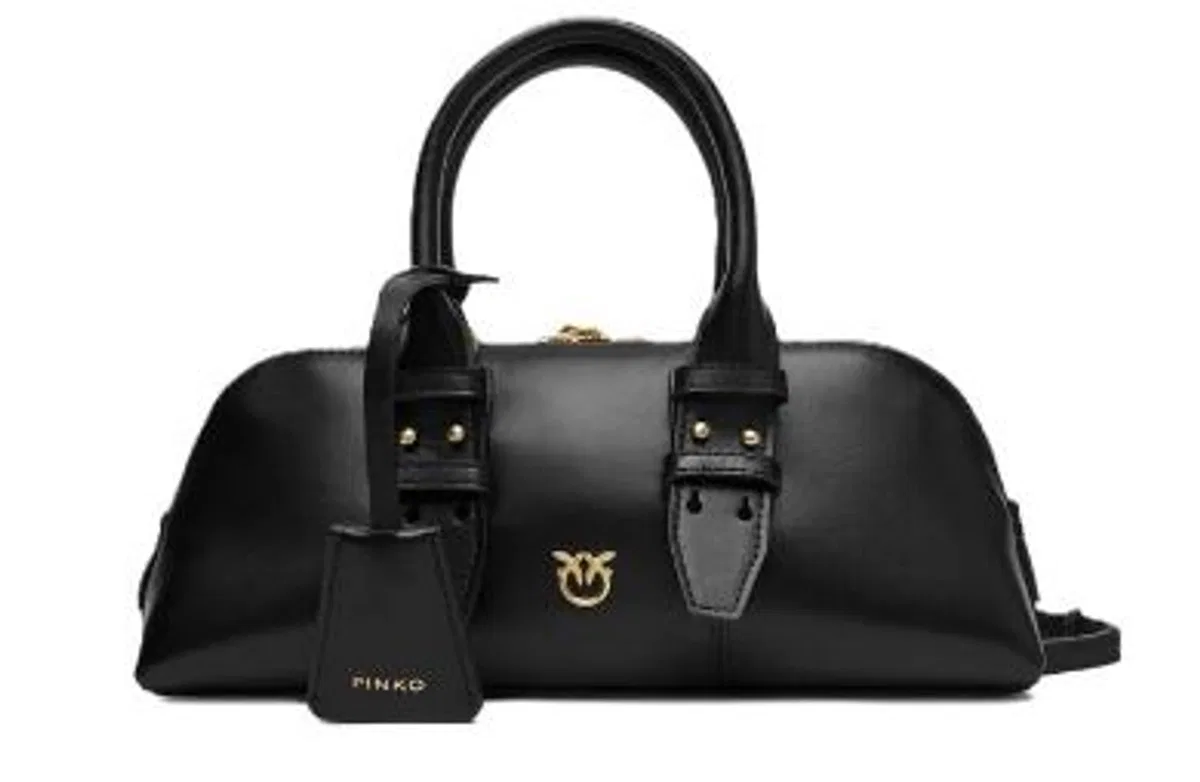 Pinko Black Leather Tote Bag