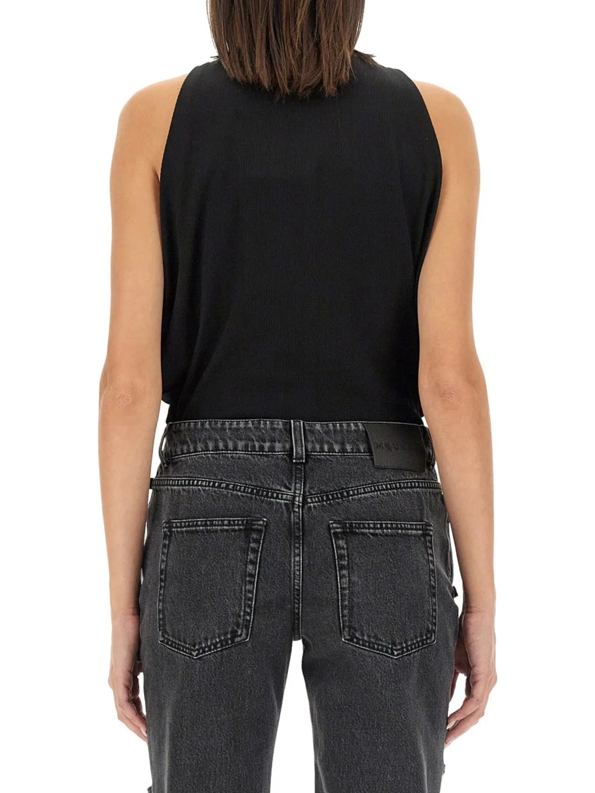 Alexander Mcqueen Draped Armhole T-shirt In Black