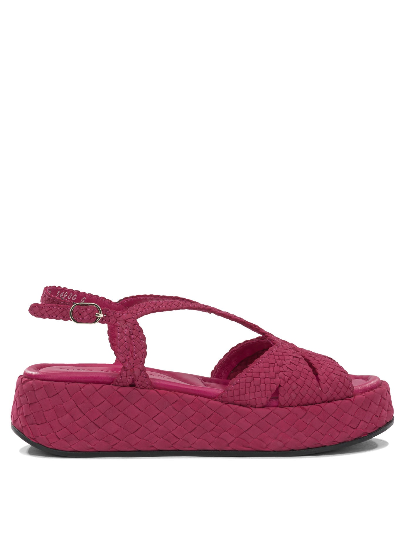 Fuchsia Leather Rubber Sandals