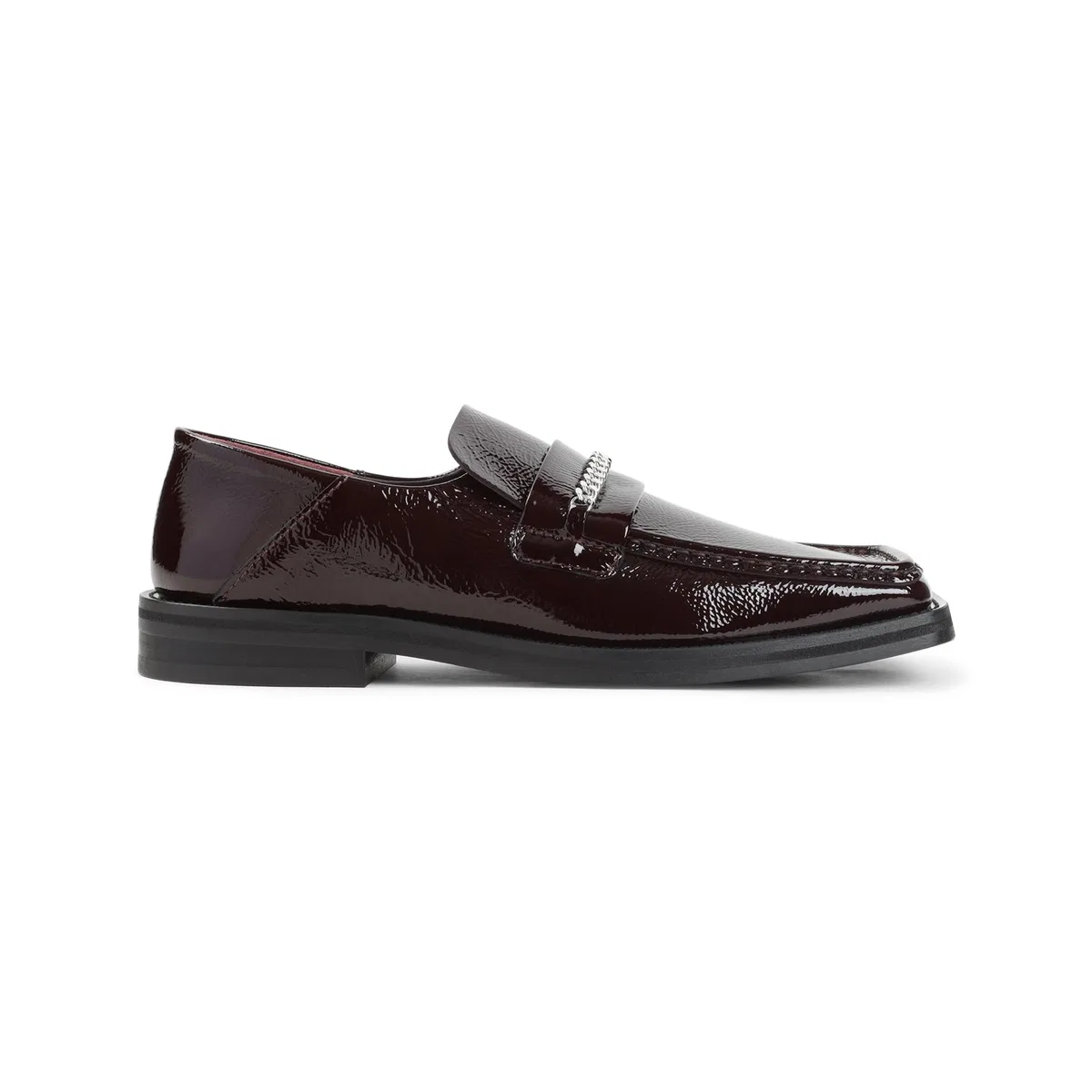 Red Fold Back Bovine Leather Loafers