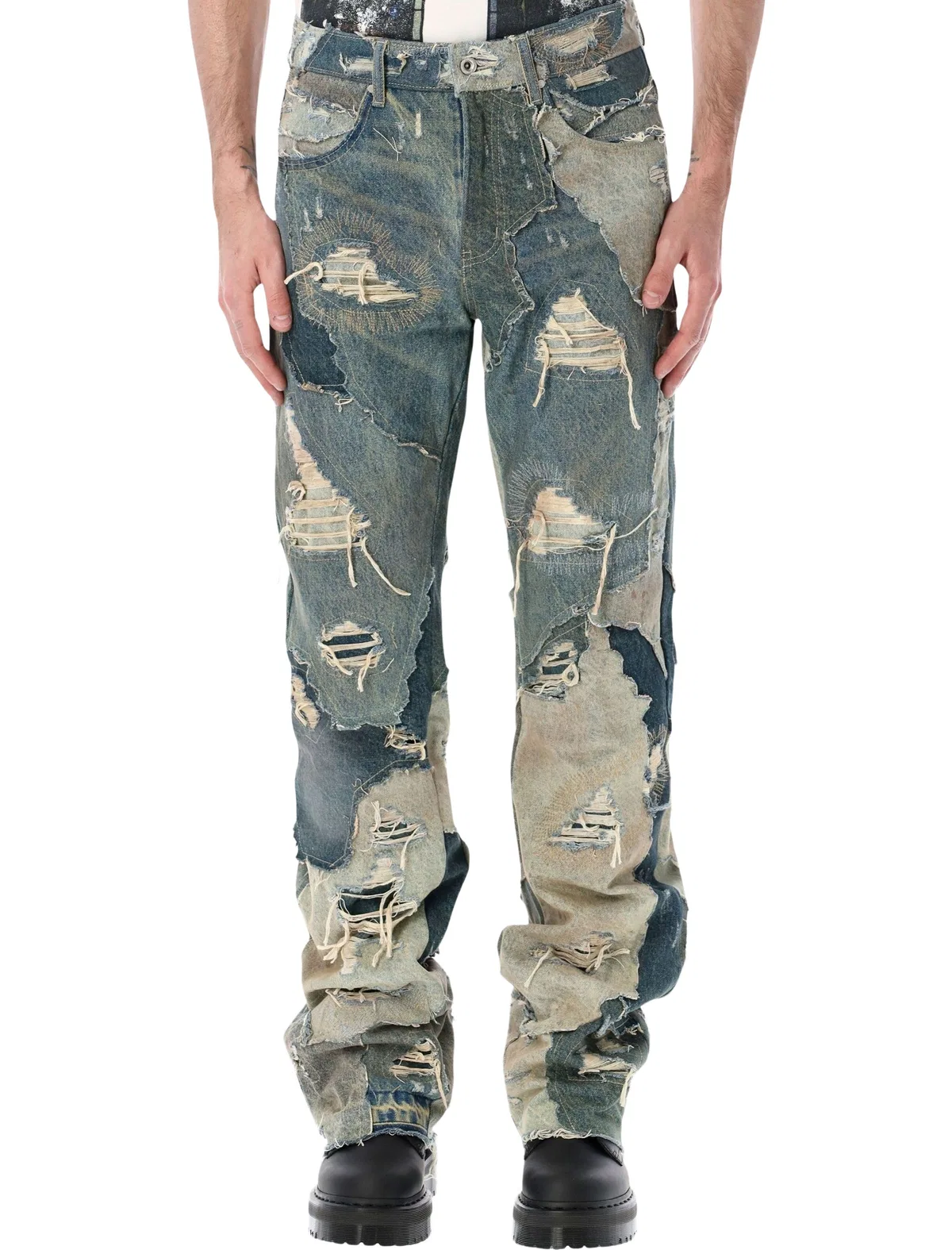 Unearthed Distressed Patchwork Denim Jeans