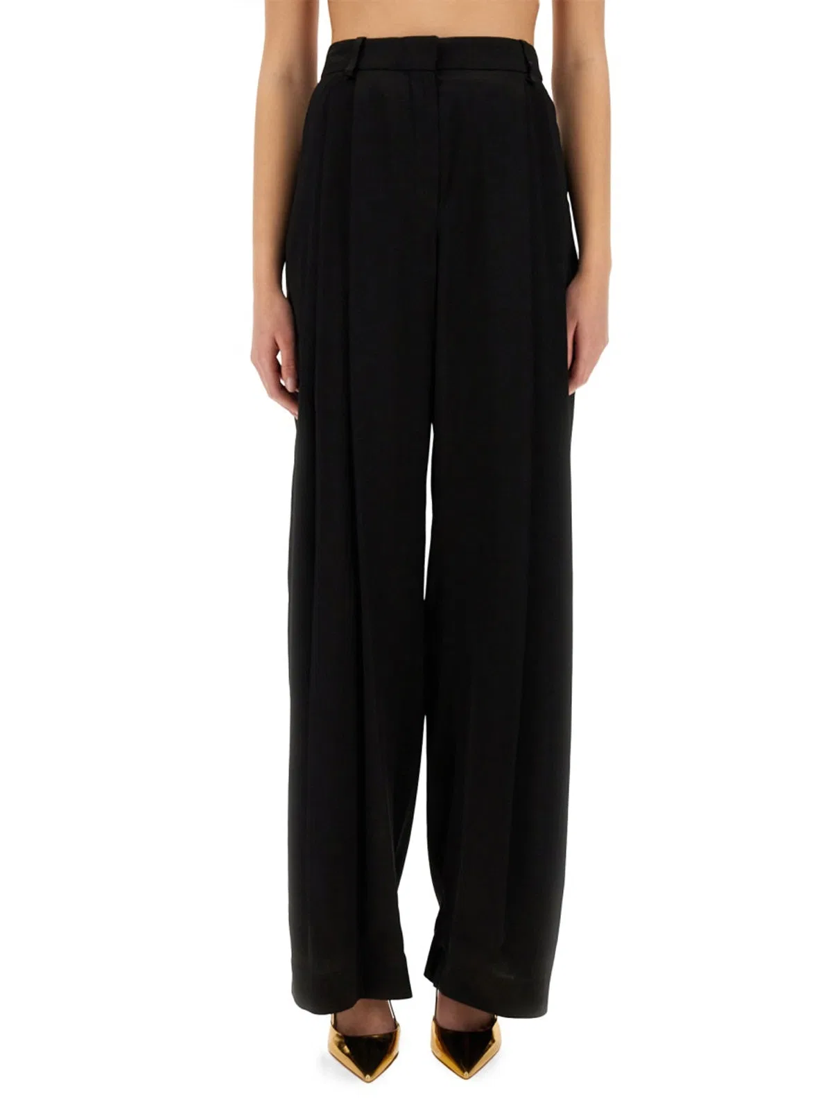 "Wide-Leg" Pants With Pleat