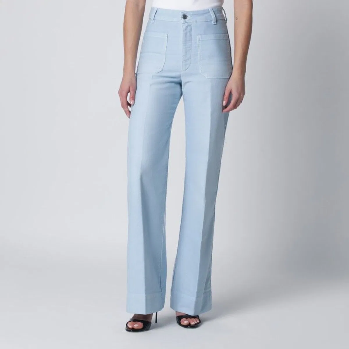 Sky Blue Cotton Alina Trousers