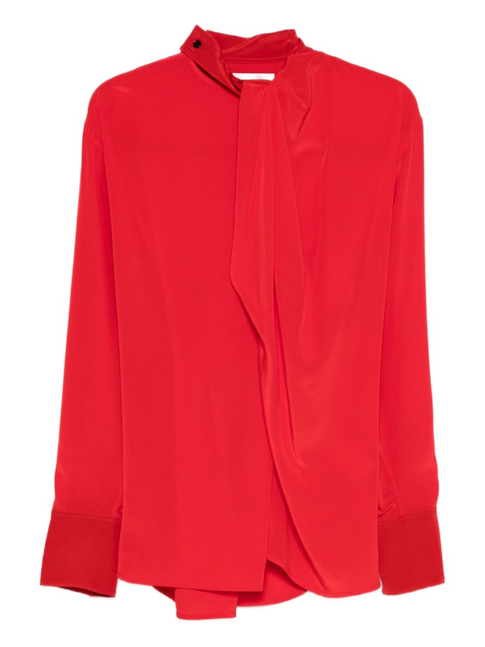 Red Blouse Draped Detail Neck Bow