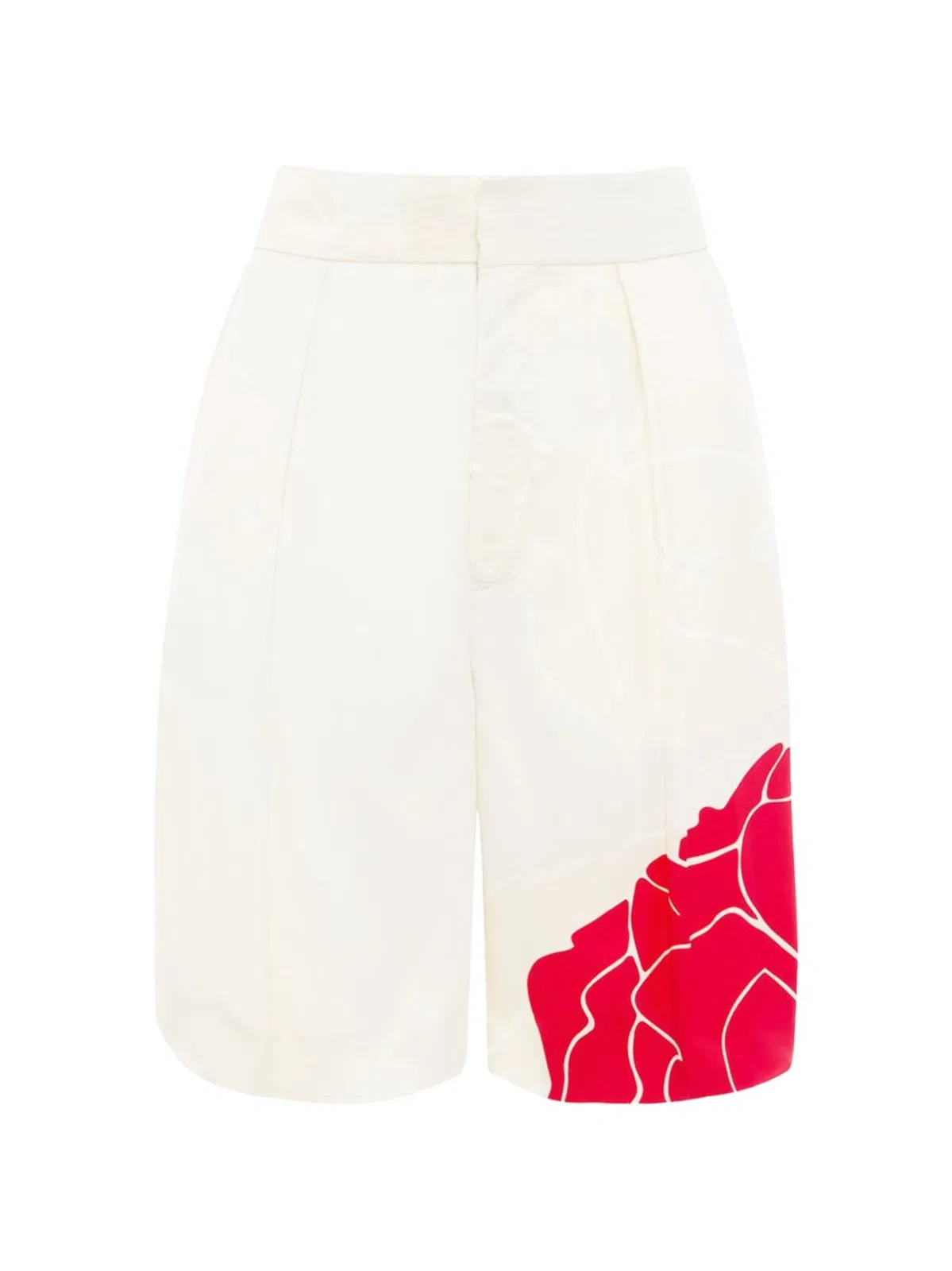 Natural Red Flower Shorts