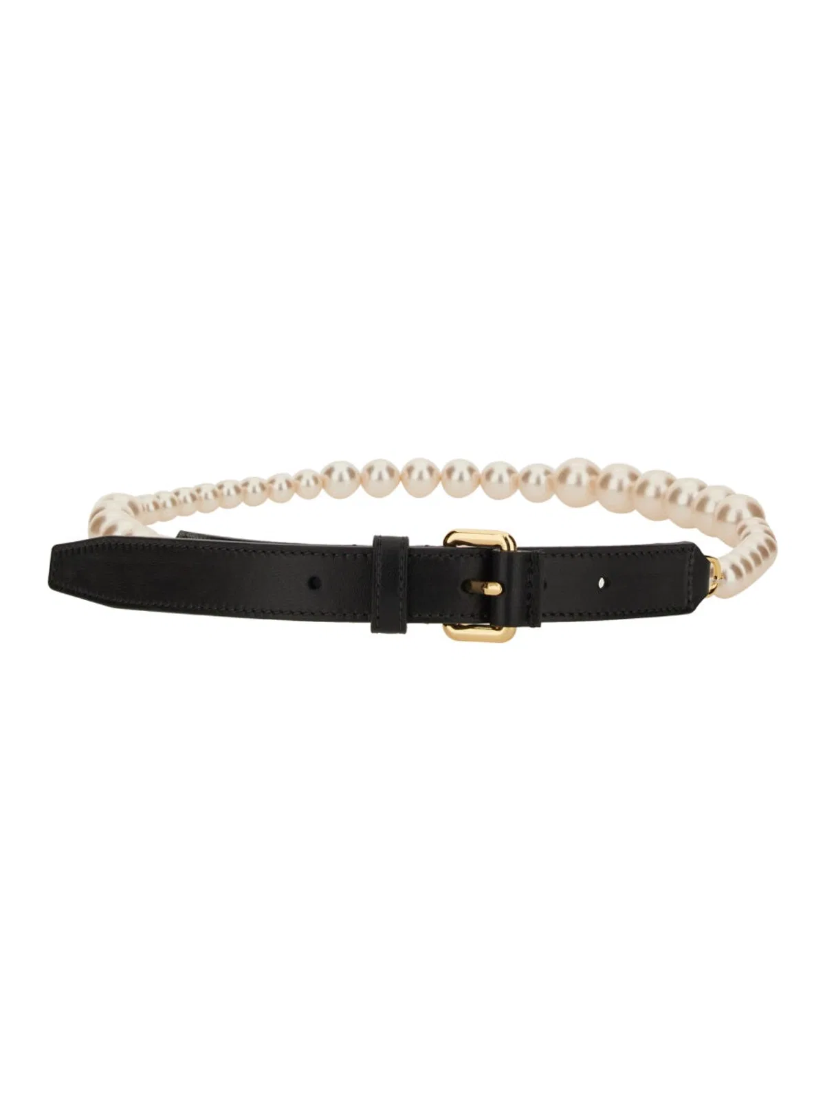 Moschino Belt With Pearls In Black