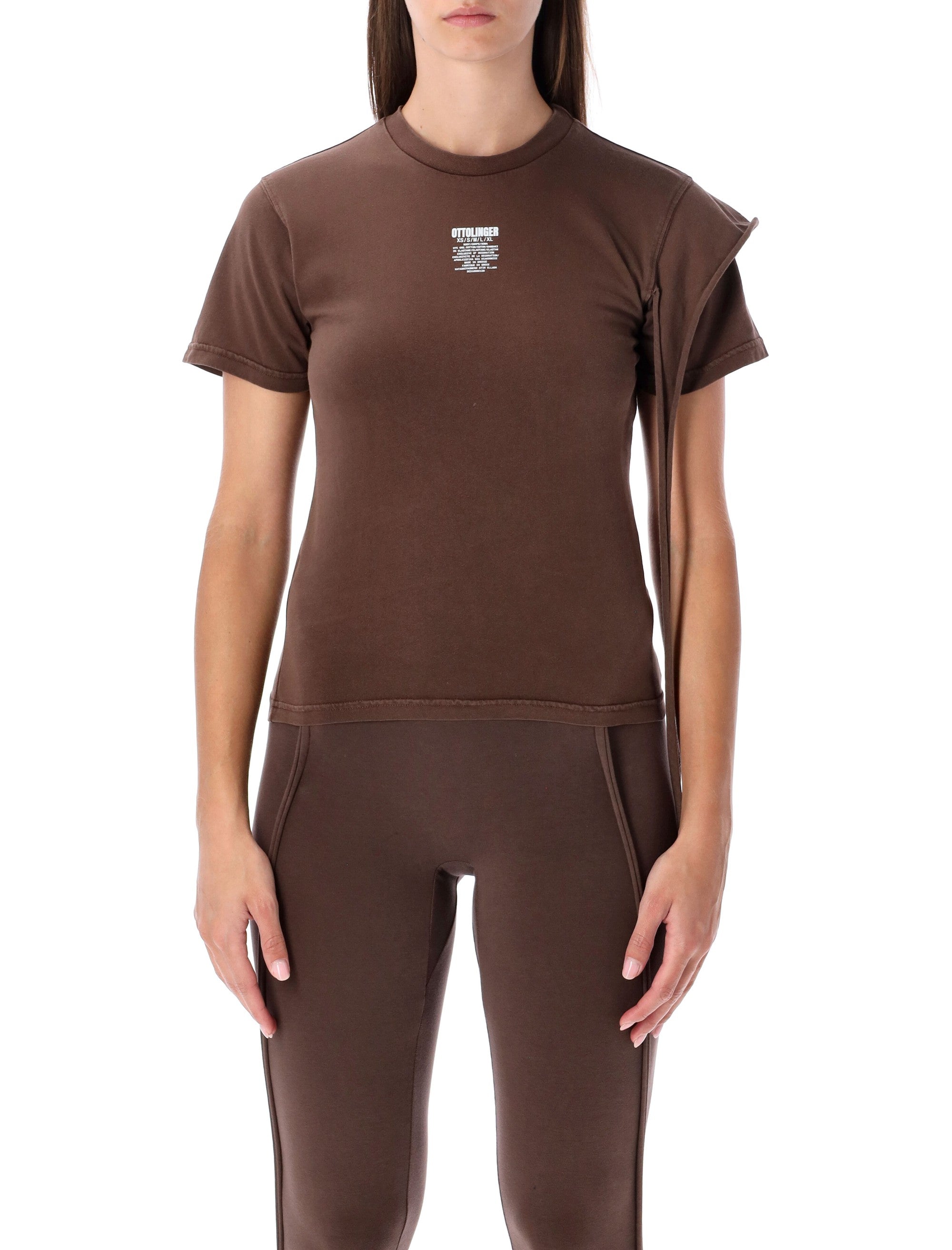 Fitted Organic Cotton Brown T-Shirt