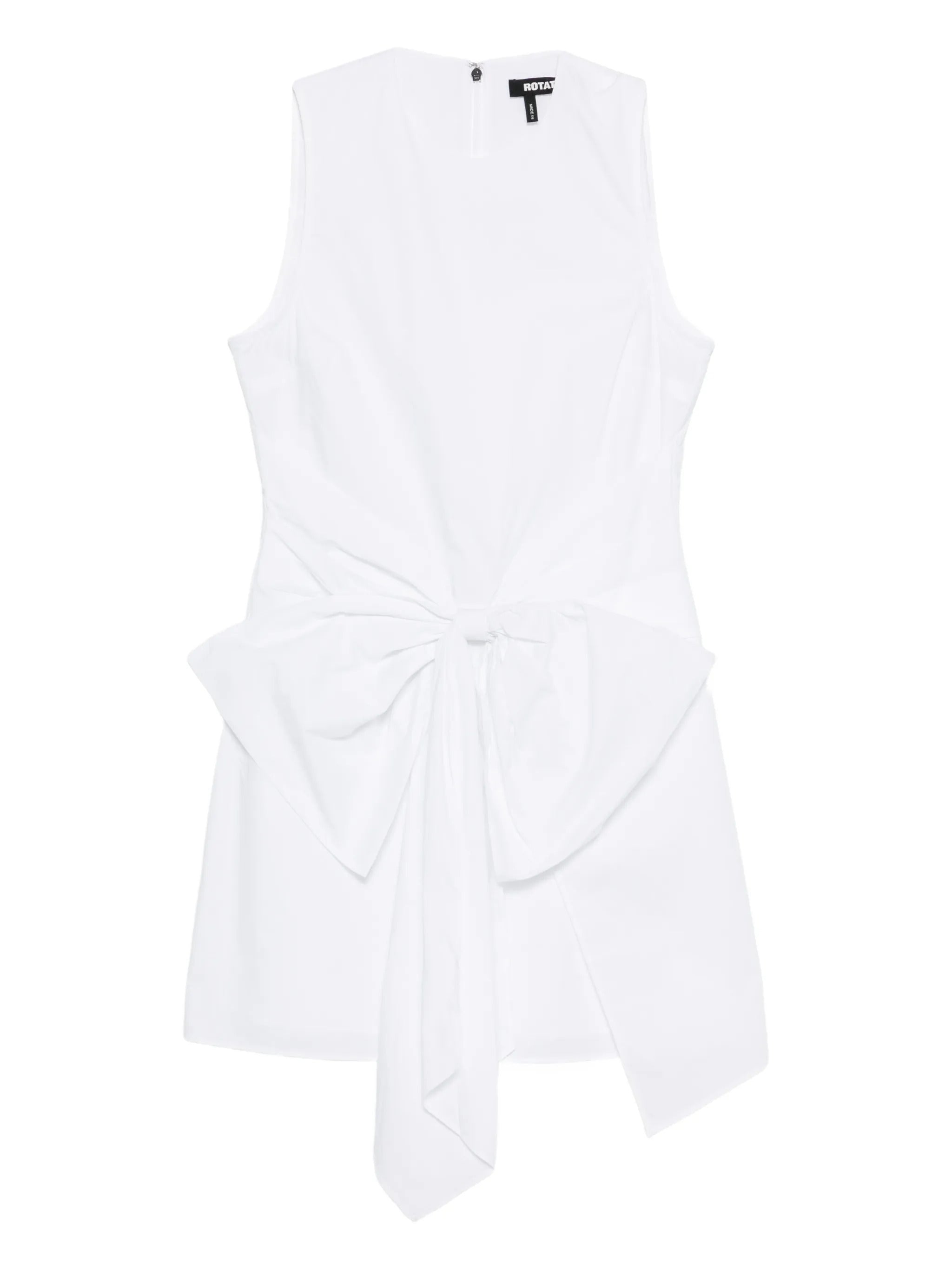 Rotate Sleeveless Organic-Cotton Mini Dress With Bow
