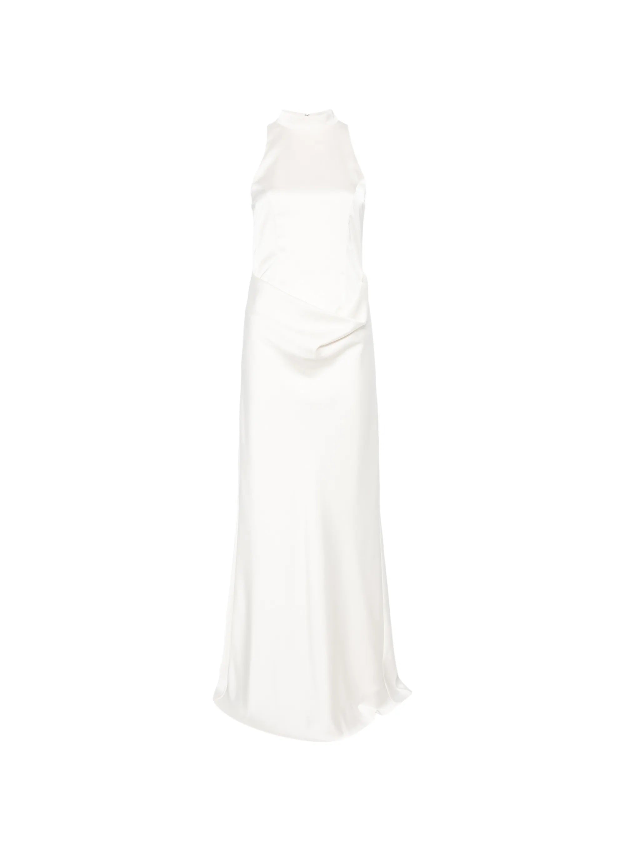 Long Satin Dress With Train
