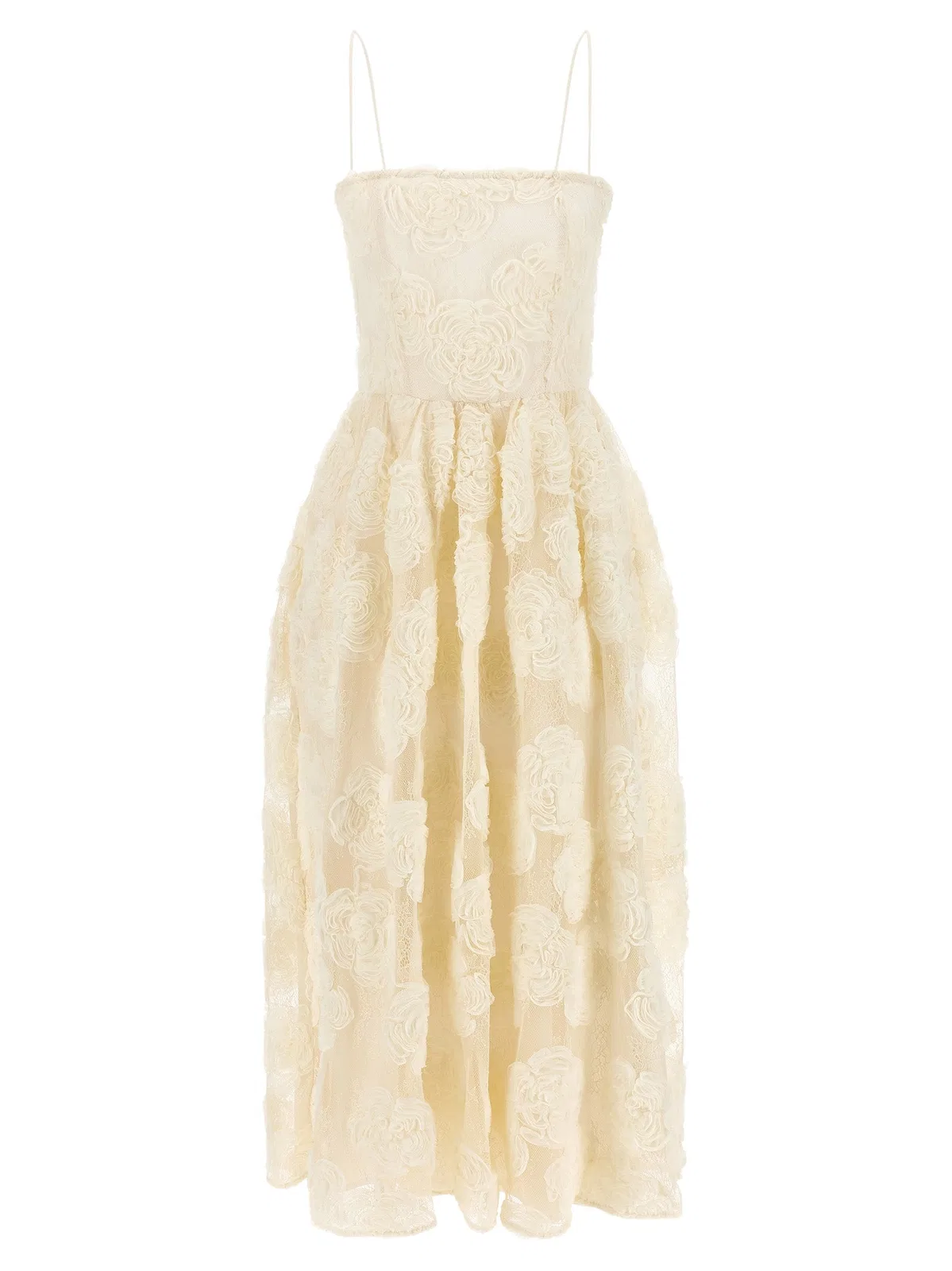 Rotate Birger Christensen 'Flower Mesh Midi' Dress