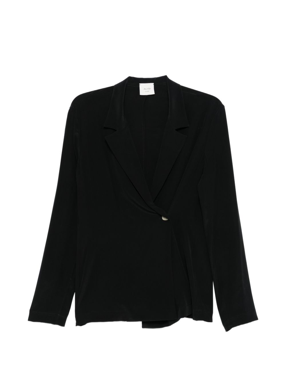 Silk Buttoned Asymmetric Blazer