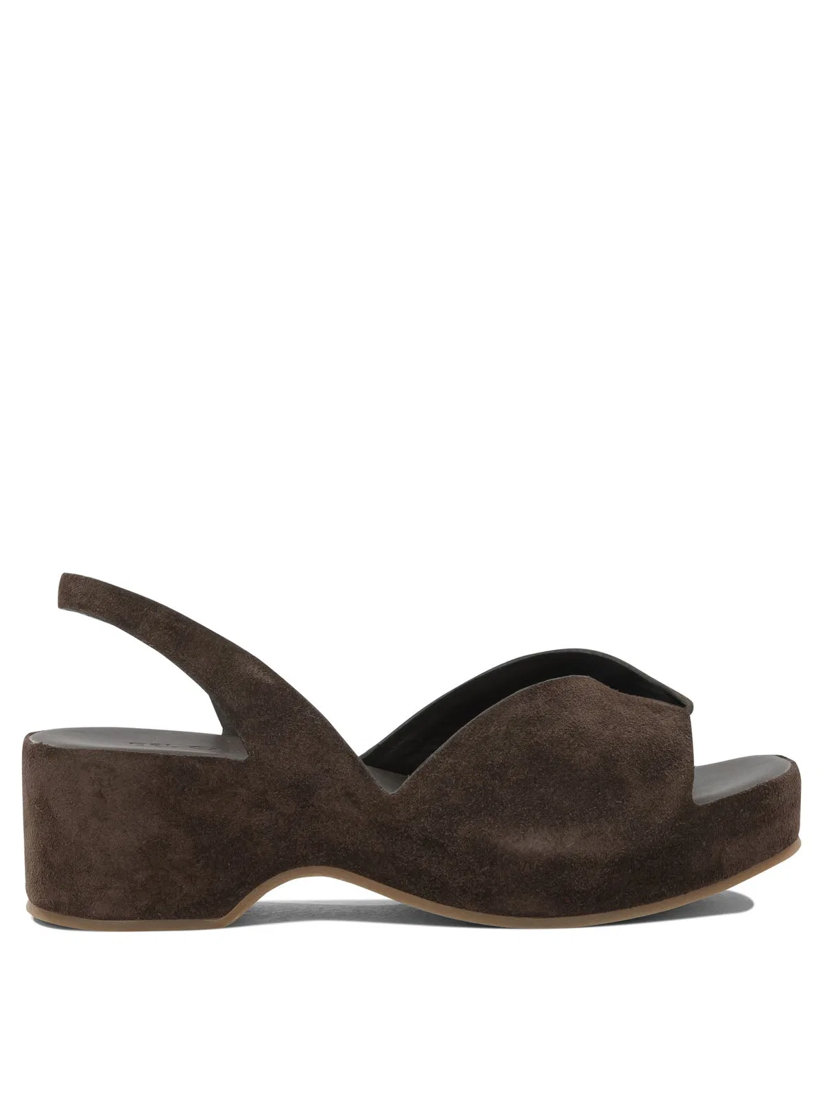 Brown Calf Leather Rubber Sandals