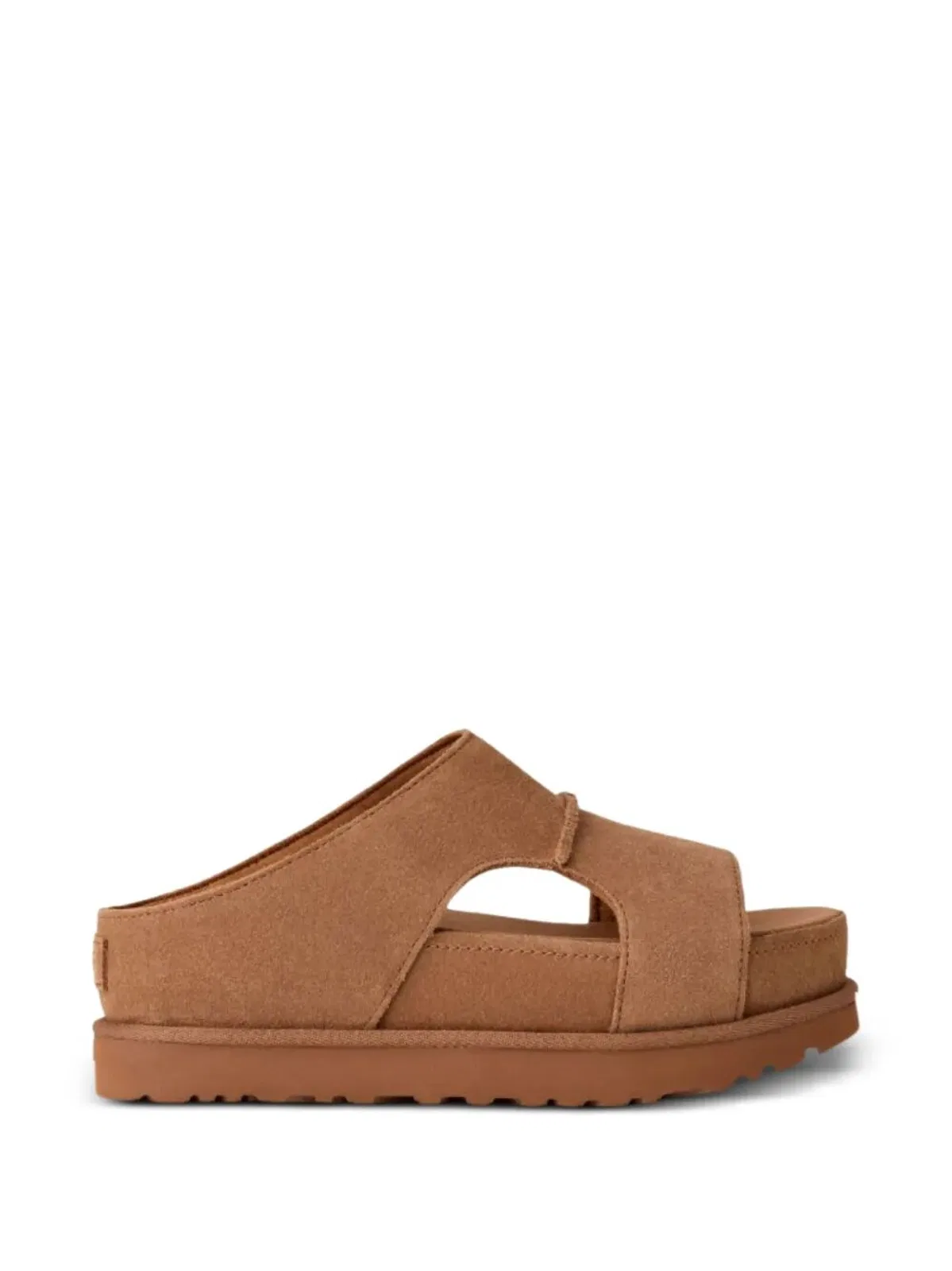 Ugg Woman "goldenstar High Cutout Slide" Mule In Brown