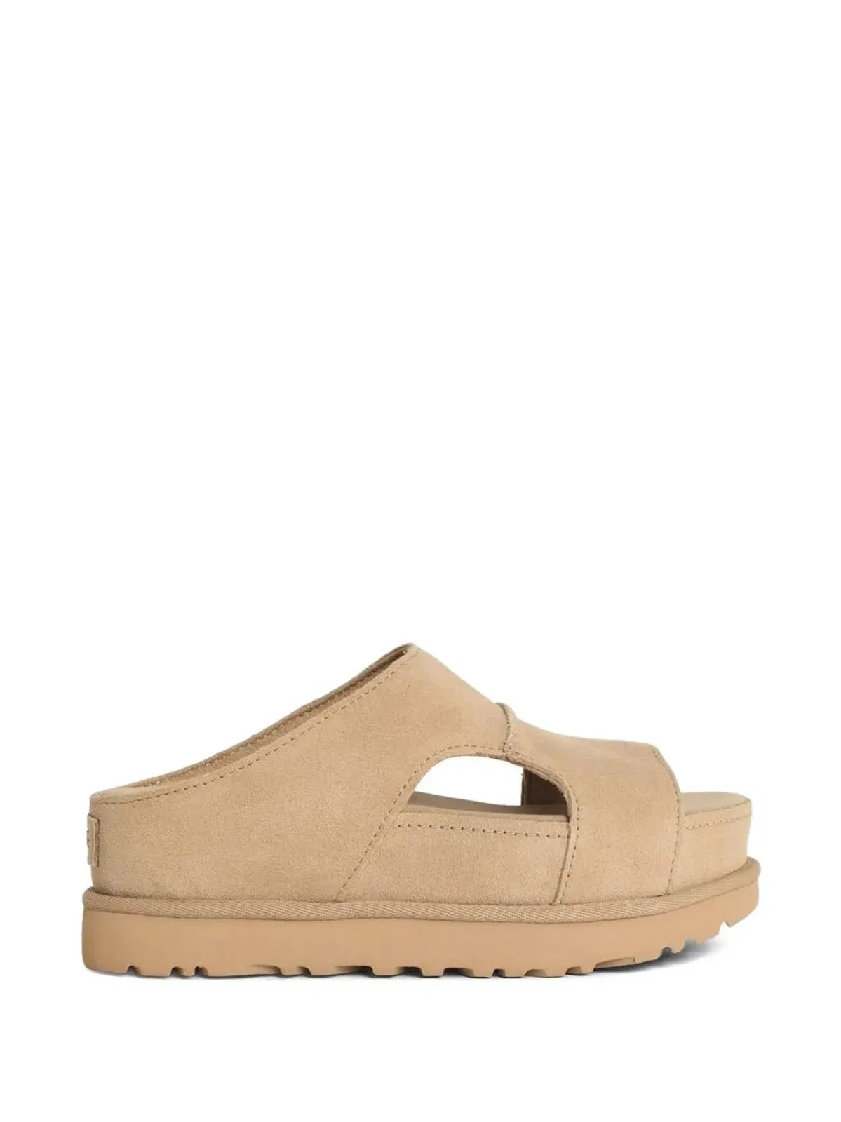 Ugg Woman "goldenstar High Cutout Slide" Mule In Beige